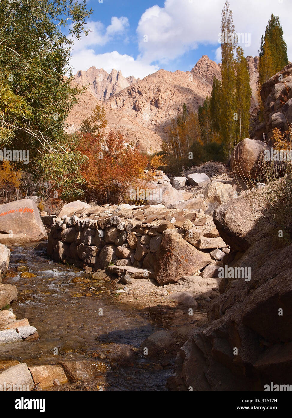 Ein fruchtbares Tal in hohen Plateau, Himalaya Ladakh Stockfoto