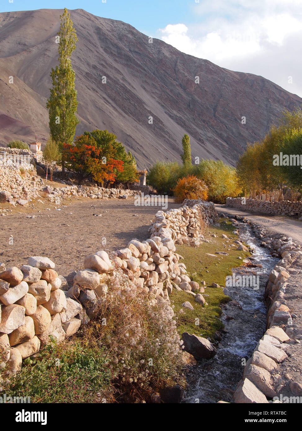 Ein fruchtbares Tal in hohen Plateau, Himalaya Ladakh Stockfoto