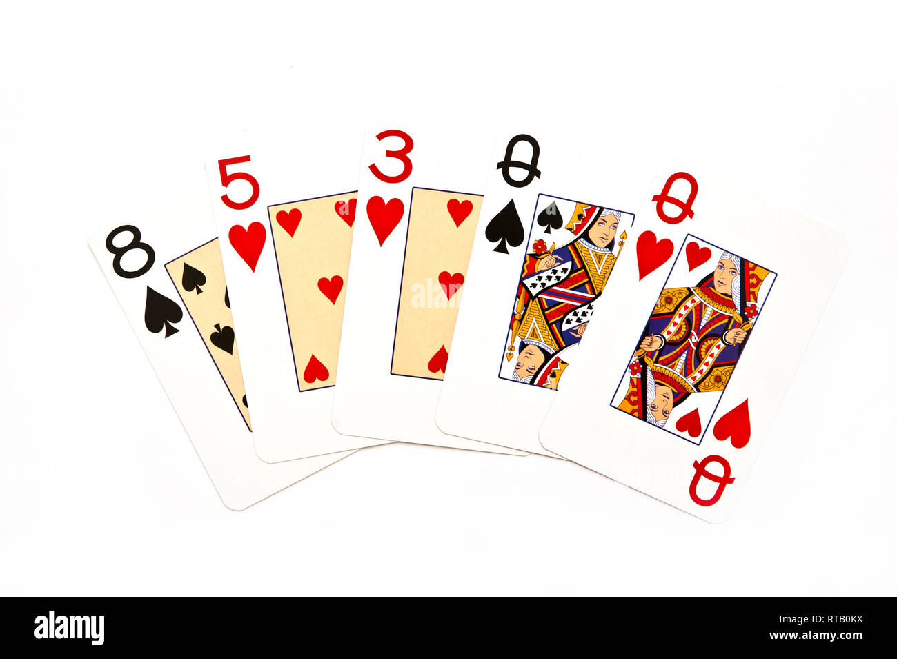 Poker Hand ein Paar Stockfoto