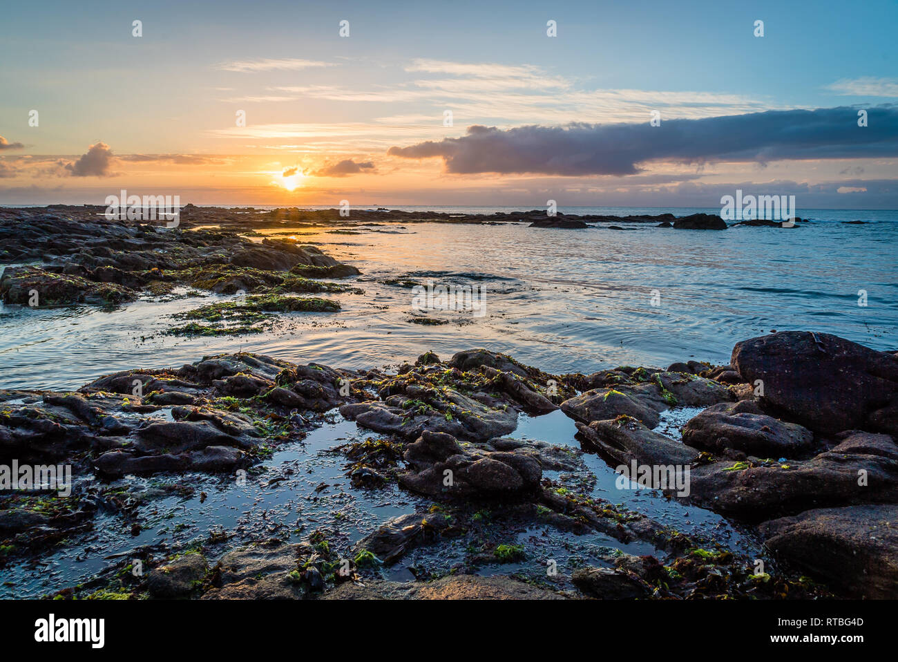 Sonnenuntergang in Le Croisic Region in der Bretagne in Frankreich Stockfoto