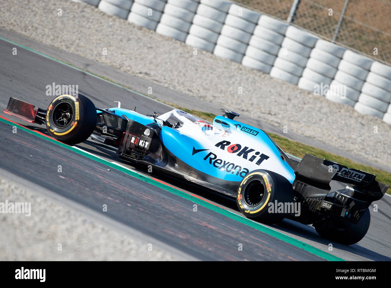 George Russel (Williams Racing) FW 42 Auto, in Aktion gesehen im Winter Testtagen auf dem Circuit de Catalunya in Montmelo (Katalonien). Stockfoto