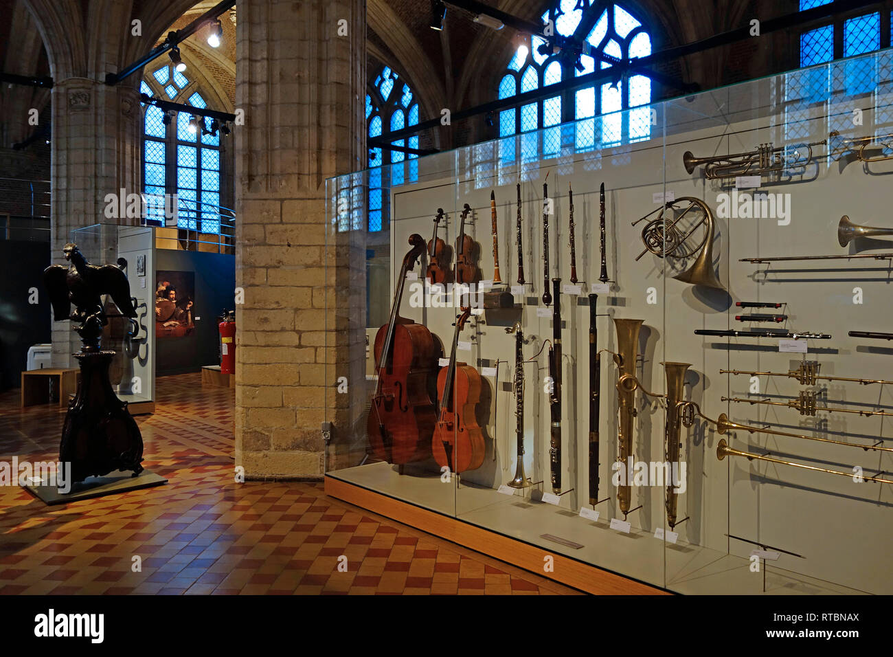 Vleeshuis/Metzgerei Halle/Fleisch Haus, ehemaliges Zunfthaus jetzt Museum über Musikinstrumente in Antwerpen, Belgien Stockfoto