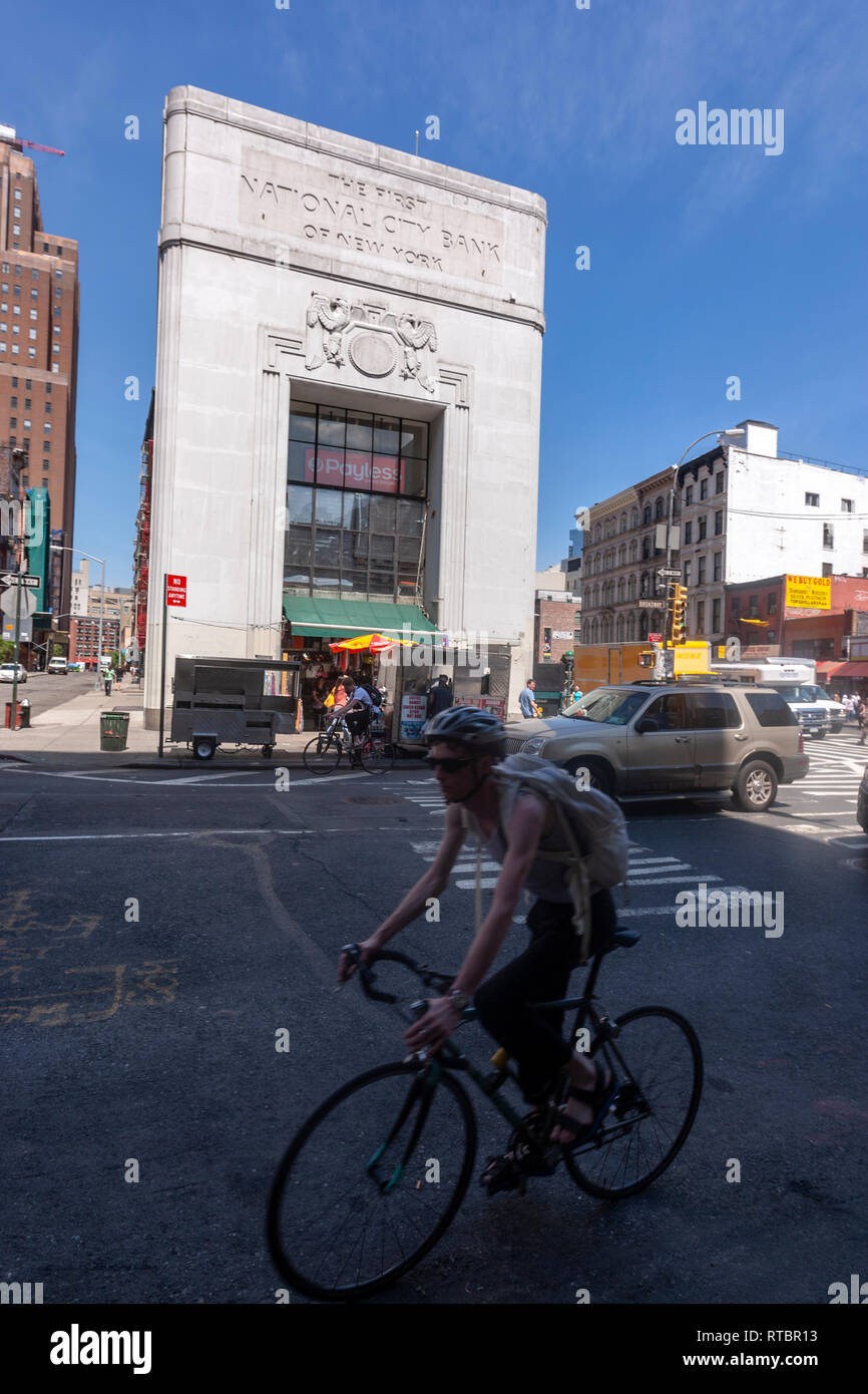 Kunst moderne First National City Bank von New York Gebäude, 415 Broadway, Manhattan, New York, USA Stockfoto