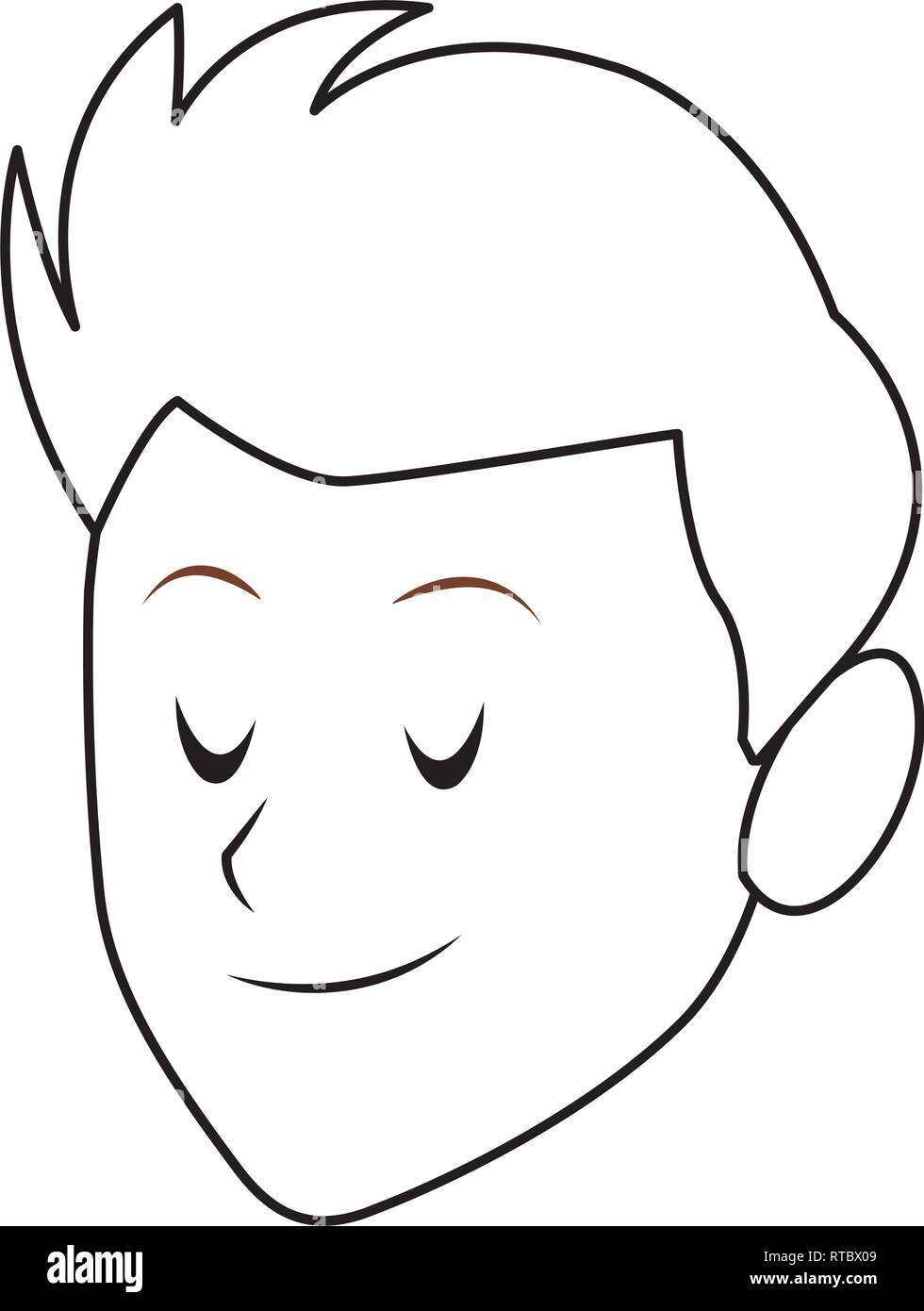 Mann Gesicht nur Stock Vektor