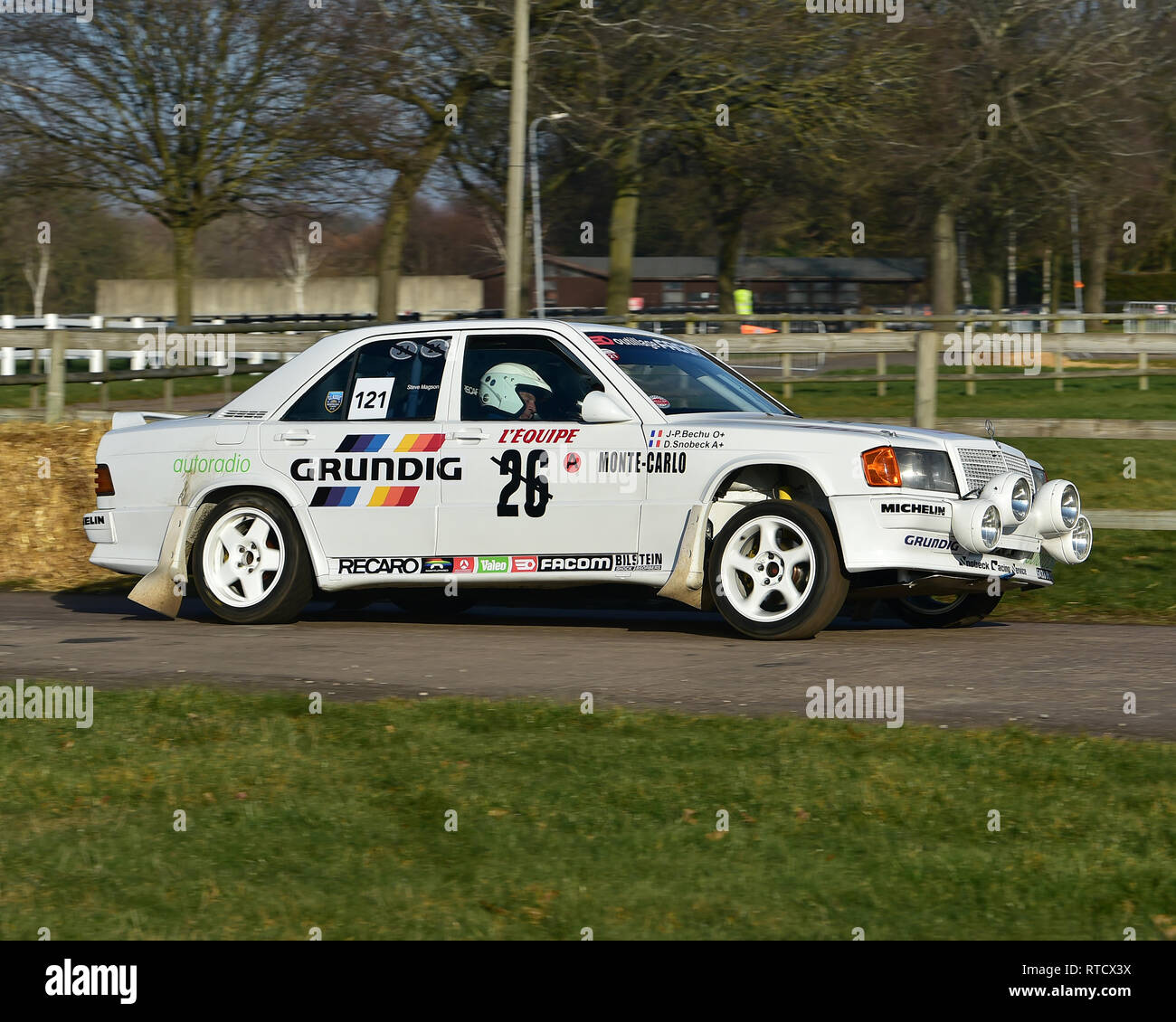 Steve Magson, Mercedes Benz 190E 2300 16 v, Rennen, Retro, Rallye, Sonntag, 24 Februar, 2019, retro, Nostalgie, Motorsport, Autos, Fahrzeuge, Rennen, Stockfoto