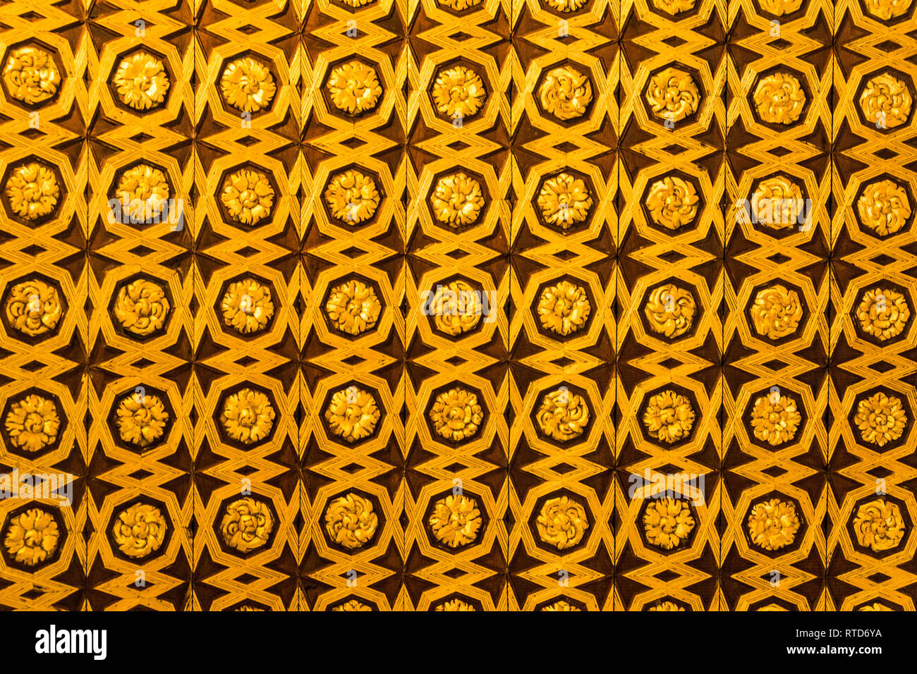 Detail einer Wand im Alcazar Palast, Granada, Spanien. Stockfoto