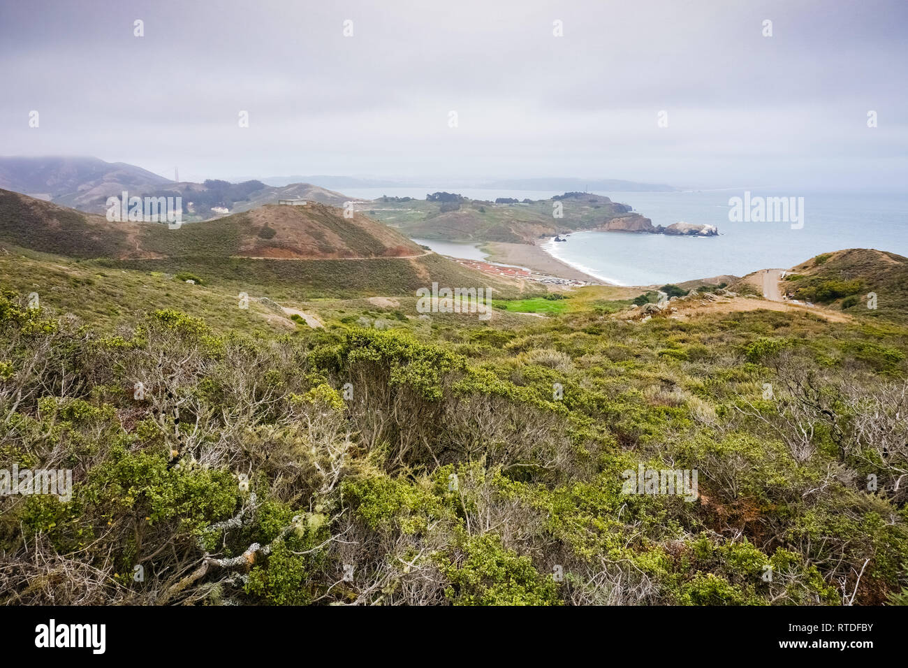 Marin Headlands Bereich Landschaft (Rodeo Strand & der Lagune), Golden Gate National Recreation Area, Marin County, Kalifornien Stockfoto