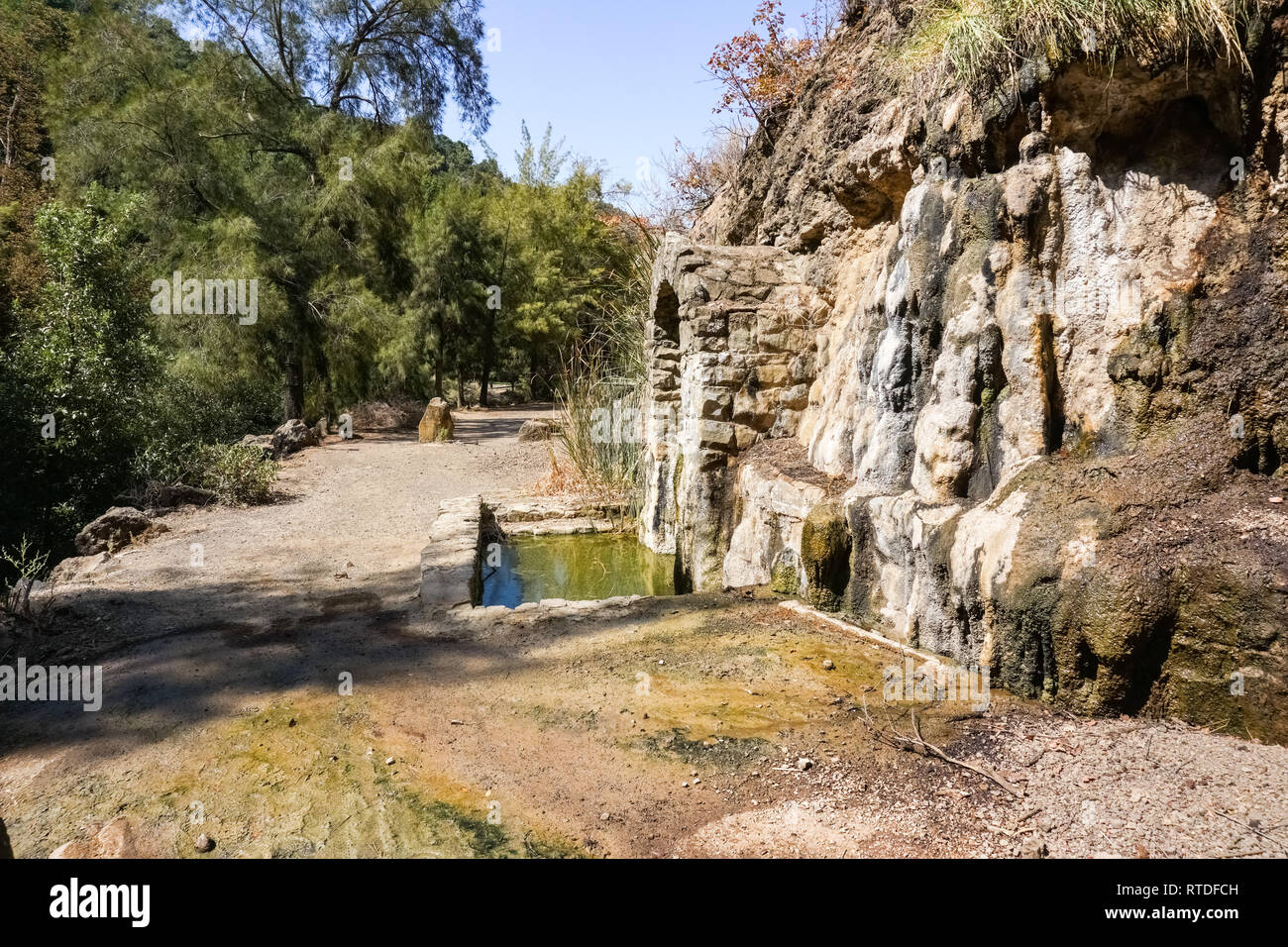 Mineralquelle, Alaun Rock Park, San Jose, Kalifornien Stockfoto