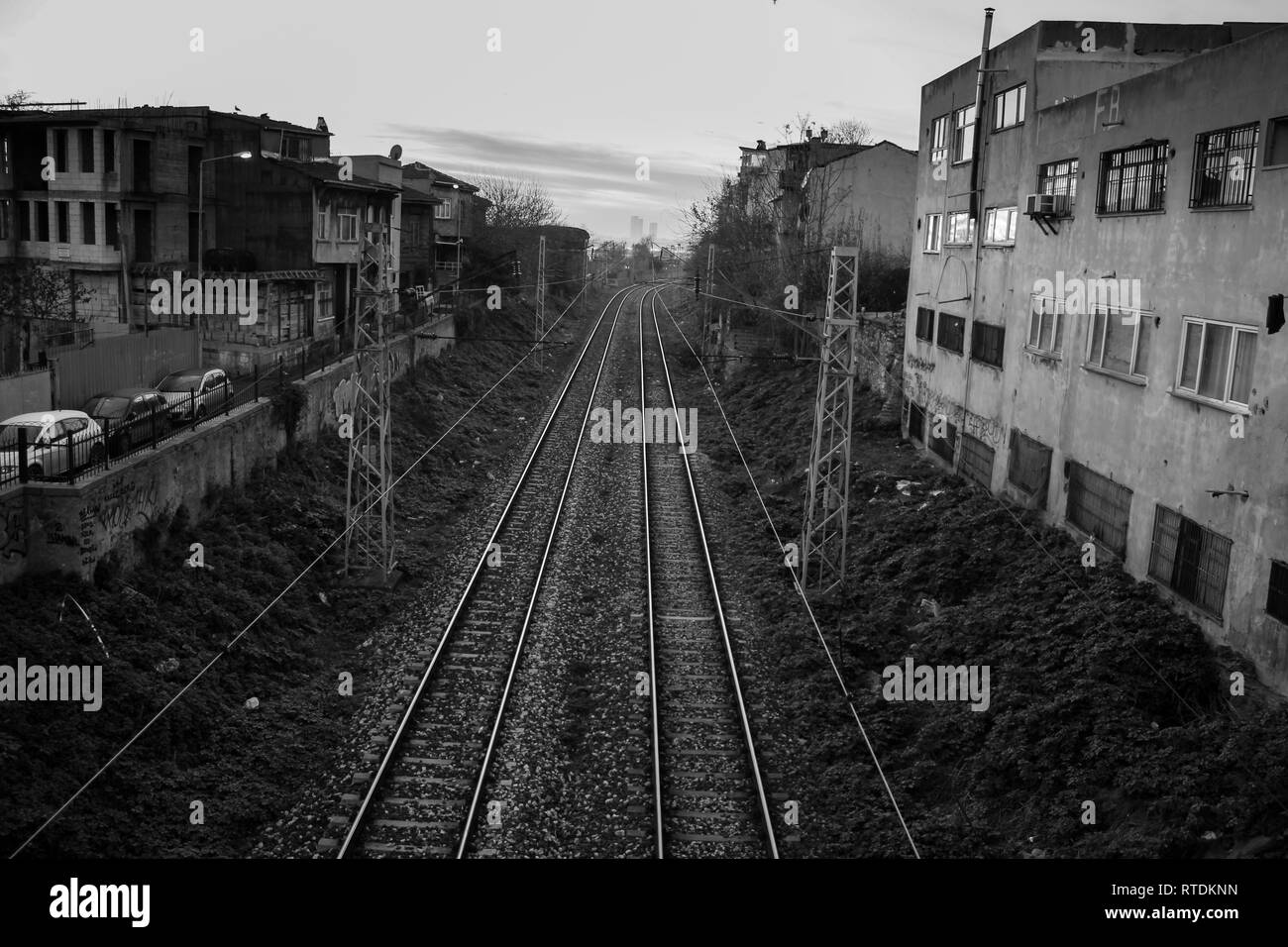 Cankurtaran, Fatih, Istanbul/Türkei - vom 26. Dezember 2012: Der Alte - halkali Bahnstrecke irkeci' Cankurtaran Bezirk Stockfoto