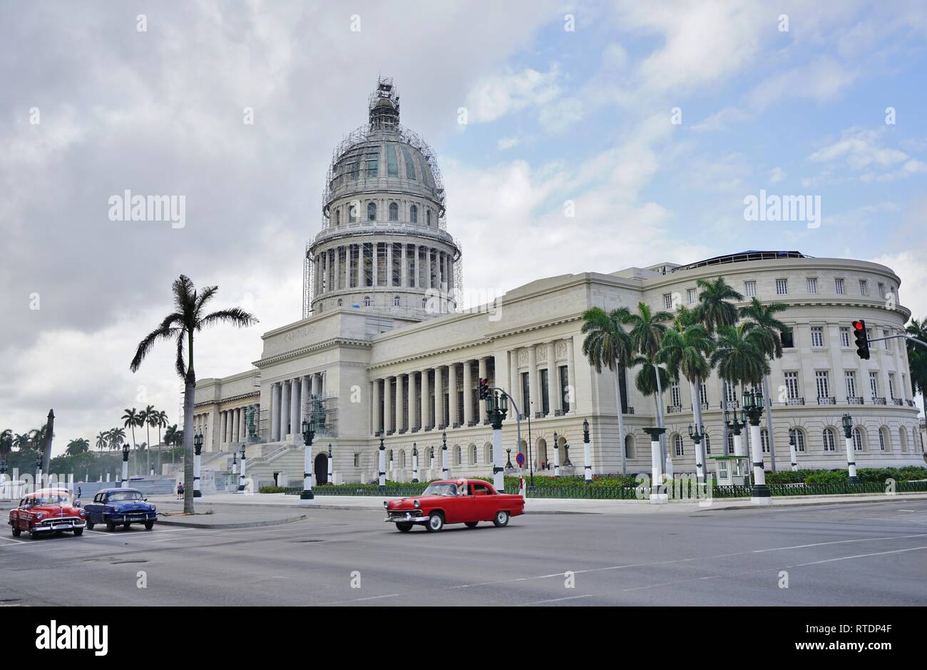 Havanna, Kuba - 3 Feb 2017 - Vintage klassische amerikanische Autos als Taxi in Havanna, die Hauptstadt Kubas. Stockfoto