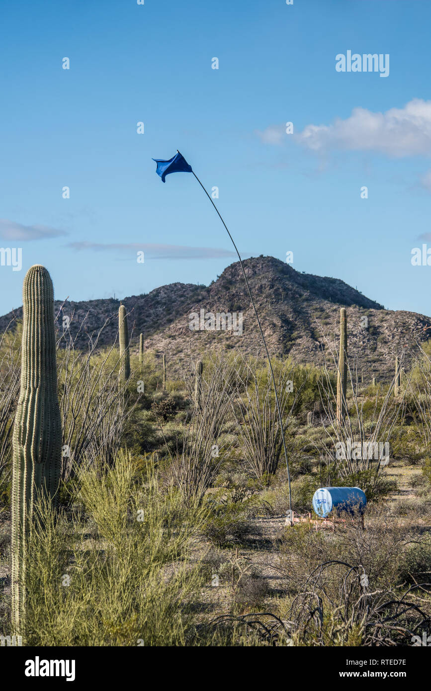 Not Wasser station für illegale Einwanderer auf Organ Pipe Cactus National Monument, auf die internationale Grenze mit Mexiko, südlich-zentralen Arizona Stockfoto