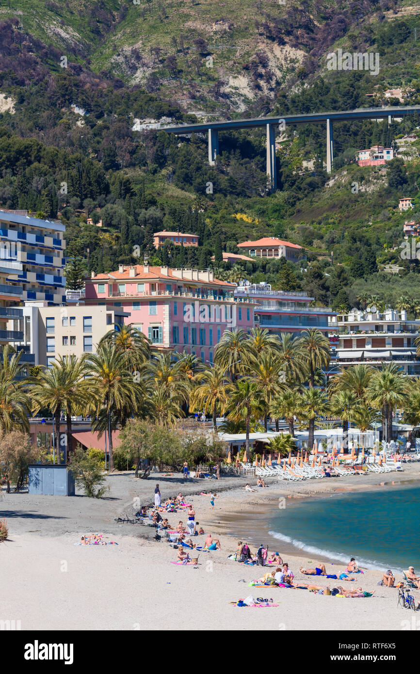 Menton, Alpes-Maritimes Abteilung, Provence-Alpes-Cote d ' Azur, Côte d ' Azur, Frankreich Stockfoto