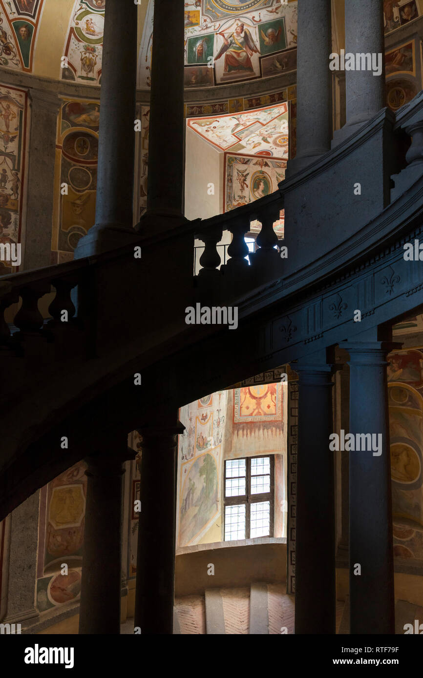 Scala Regia, Villa Farnese, Villa Caprarola, Viterbo, Latium, Italien Stockfoto Scala Regia, Villa Farnese, Villa Caprarola, Viterbo, Latium, Italien Stockfoto