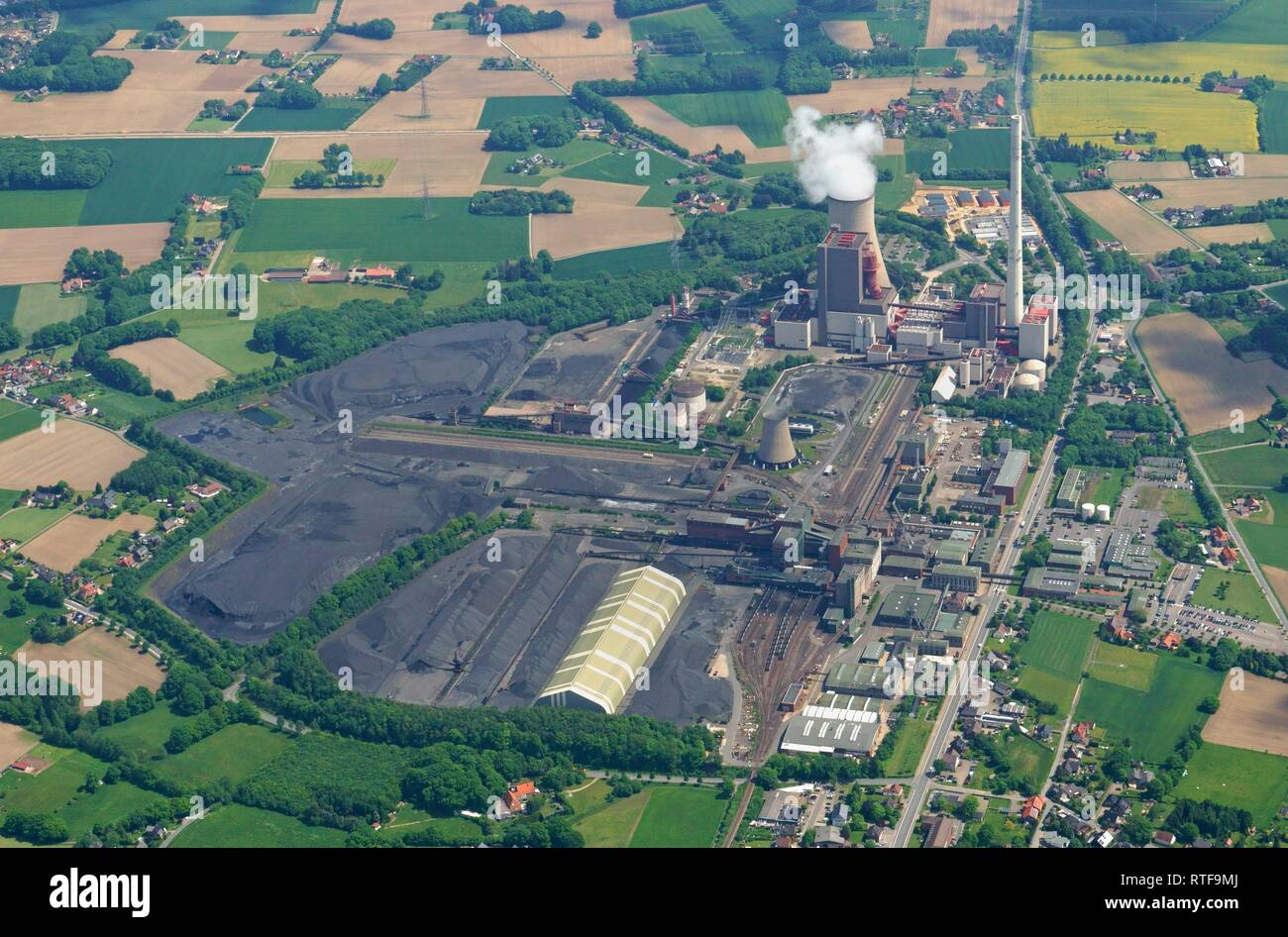 Luftaufnahme, Hard Coal Mine, Ibbenbüren, Niedersachsen, Deutschland Stockfoto