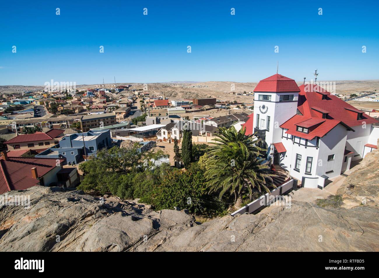 Blicken Sie über Lüderitz, Namibia Stockfoto