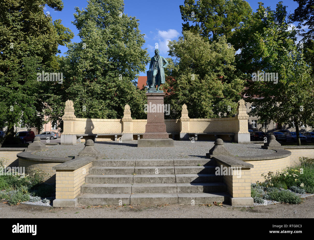 Denkmal von Karl Friedrich Schinkel, Neuruppin, Brandenburg, Deutschland, Europa Stockfoto