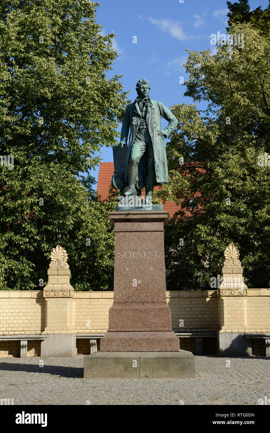 Denkmal von Karl Friedrich Schinkel, Neuruppin, Brandenburg, Deutschland, Europa Stockfoto