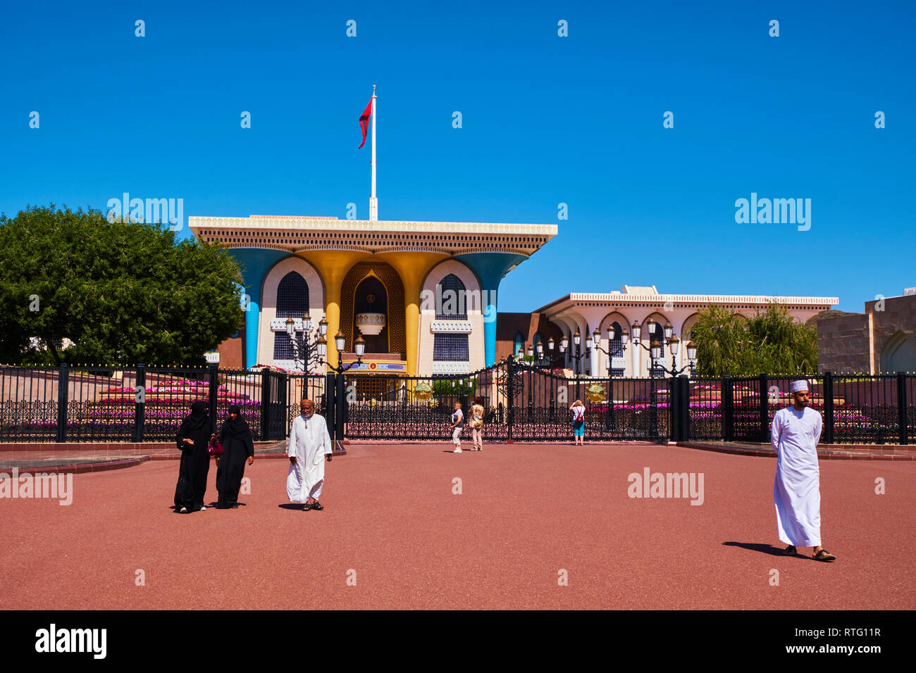 Sultanat von Oman, Muscat, Al Alam Palast des Sultans Qaboos Stockfoto
