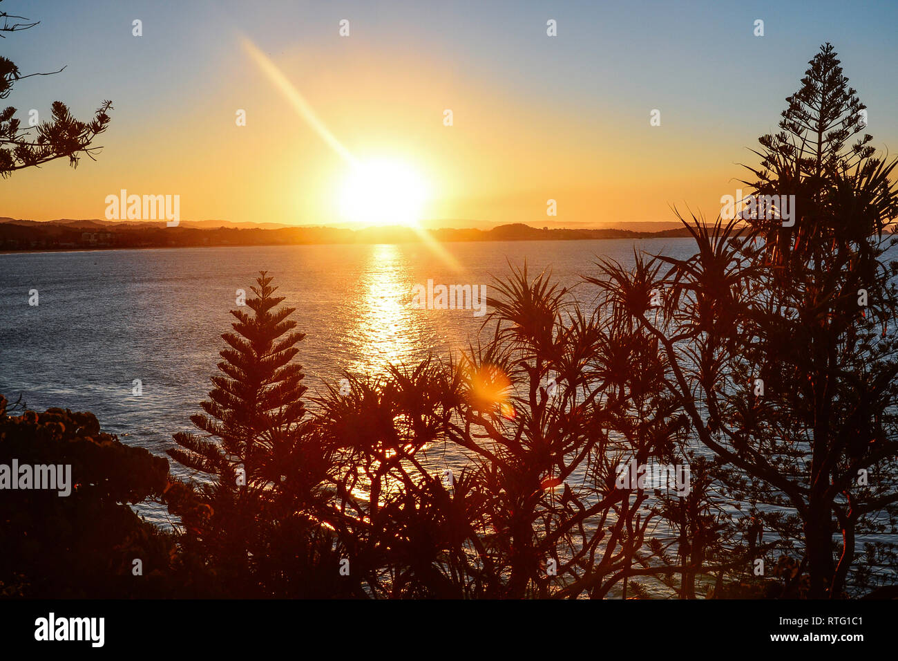 Sonnenuntergang an der Gold Coast, Australien Stockfoto