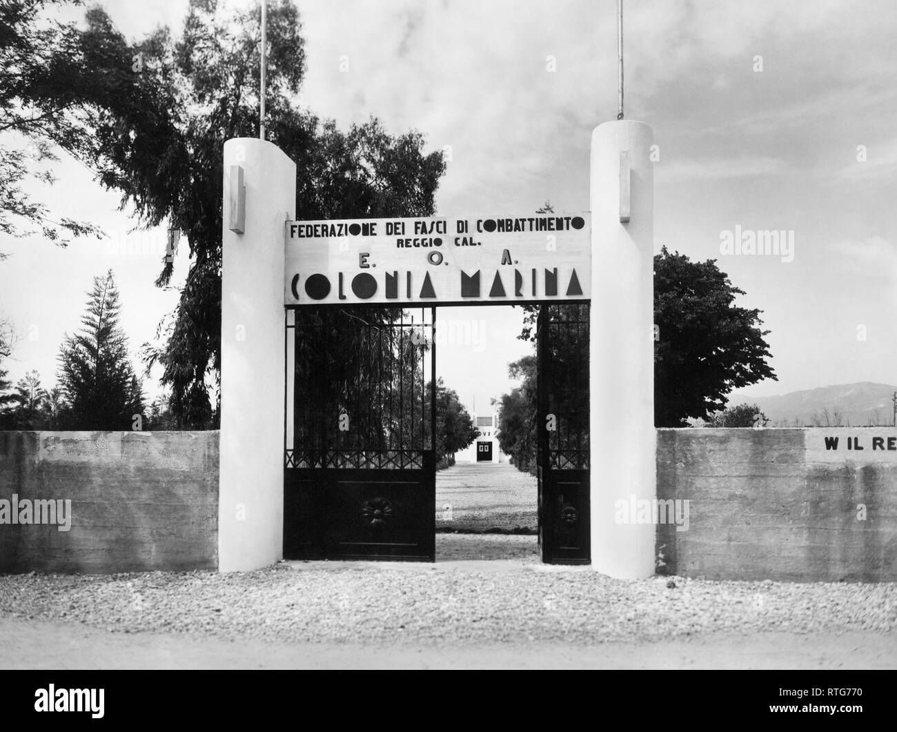 Europa, Italien, Kalabrien, Reggio Calabria, Einlass auf das Meer Kolonie faschistischen, 1920-30 Stockfoto
