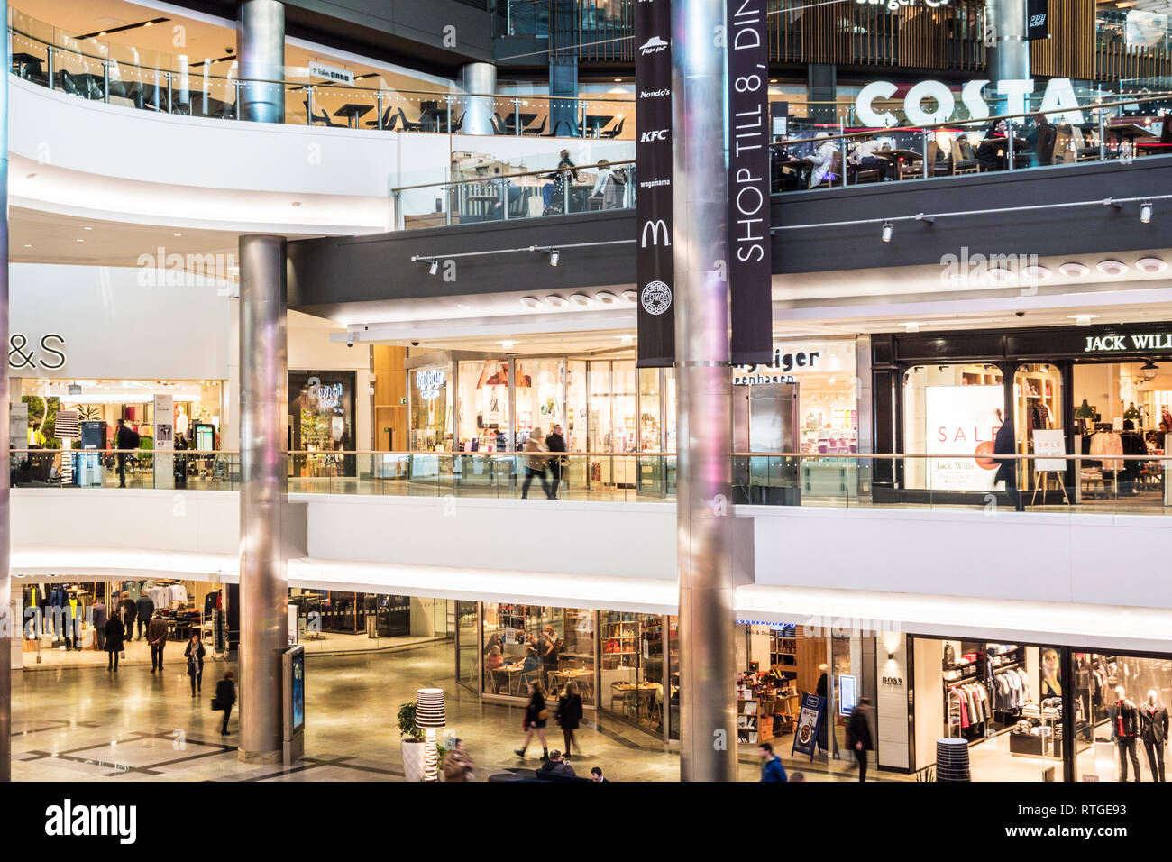 Die Westquay Shopping Centre in Southampton. Stockfoto