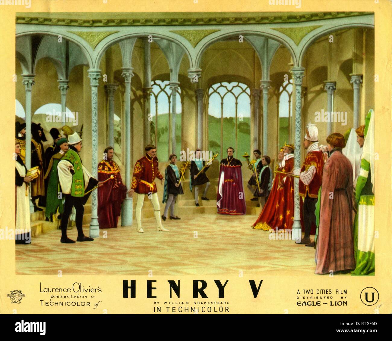 LAURENCE OLIVIER RALPH TRUMAN HARCOURT WILLIAMS UND VALENTINE DYALL IN HENRY V Regisseur LAURENCE OLIVIER Theaterstück von William Shakespeare Technicolor Two Cities Films / Eagle-Lion Distributors Ltd Stockfoto