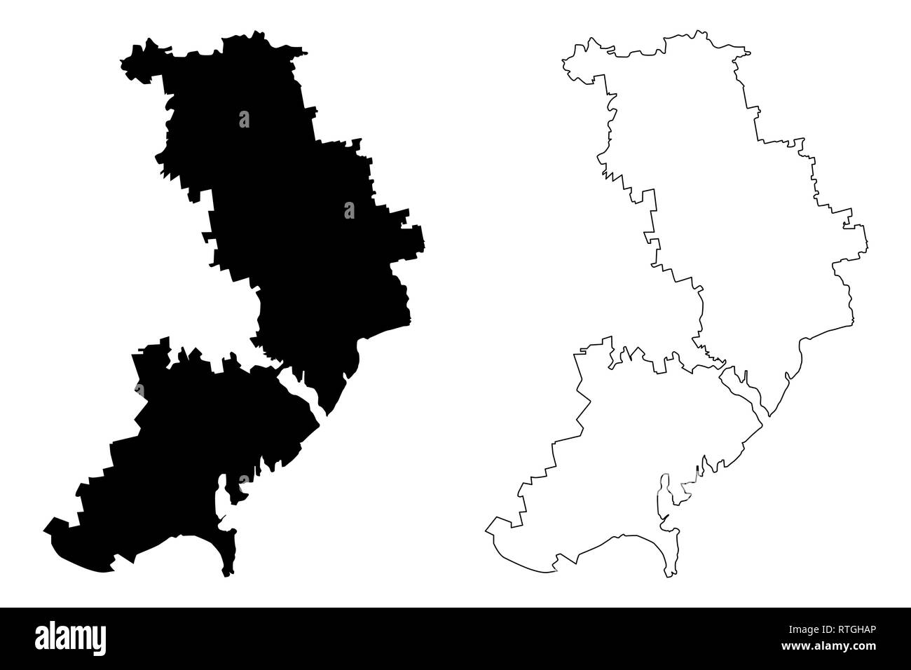 Odessa Oblast (administrative divisions in der Ukraine, Oblast der Ukraine) Karte Vektor-illustration, kritzeln Skizze Oblast Odessa Karte Stock Vektor