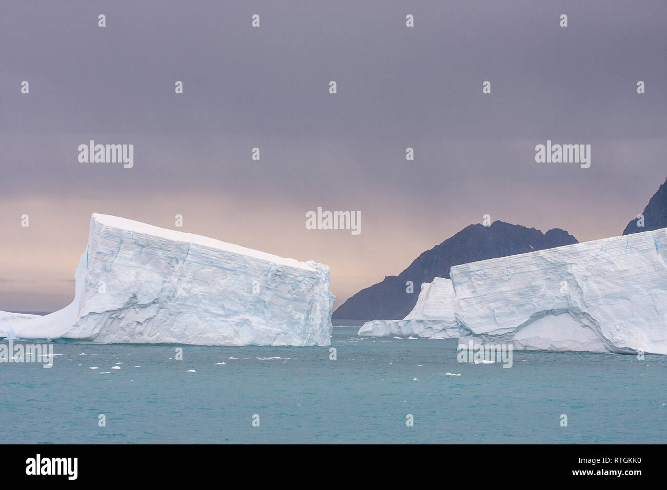 Eisberge in antarktischen Gewässern in der Nähe der Insel Sounth Georgien Stockfoto