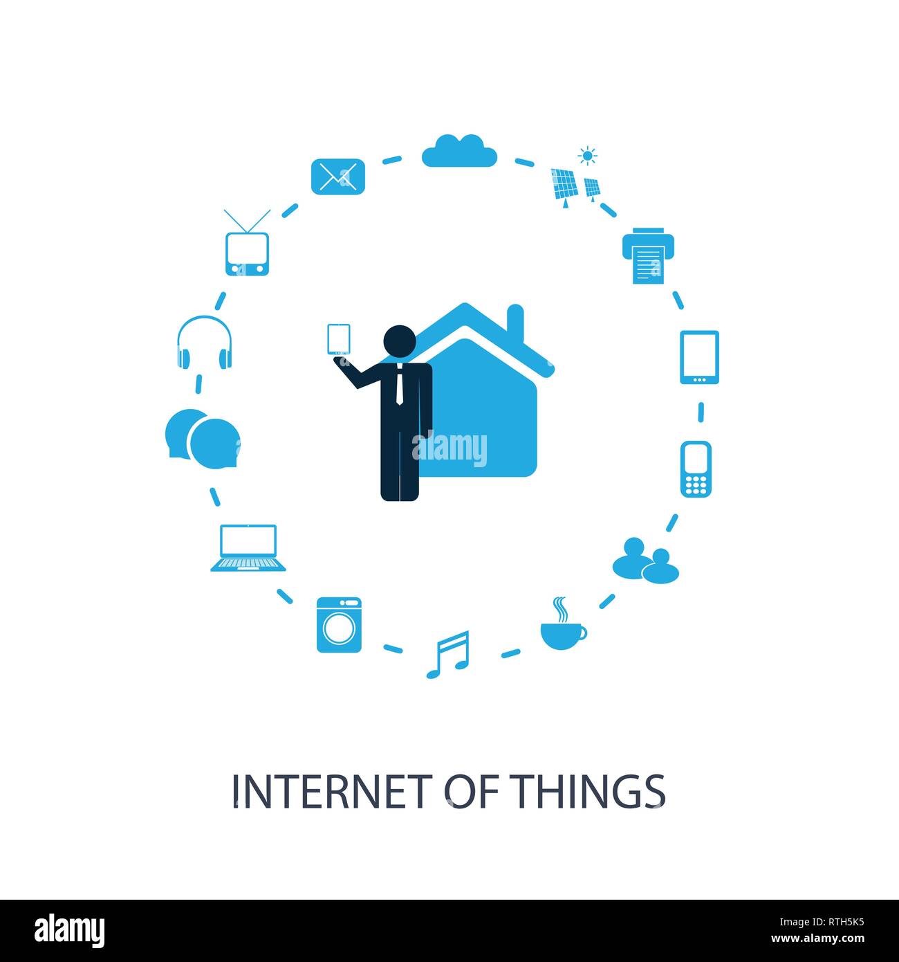Abstrakte farbenfrohe Cloud Computing, IoT, IIoT, Home Entertainment, globales Netzwerk Struktur, Verbindung, Datenaustausch, IT oder Technologie Konzept Vektor Stock Vektor