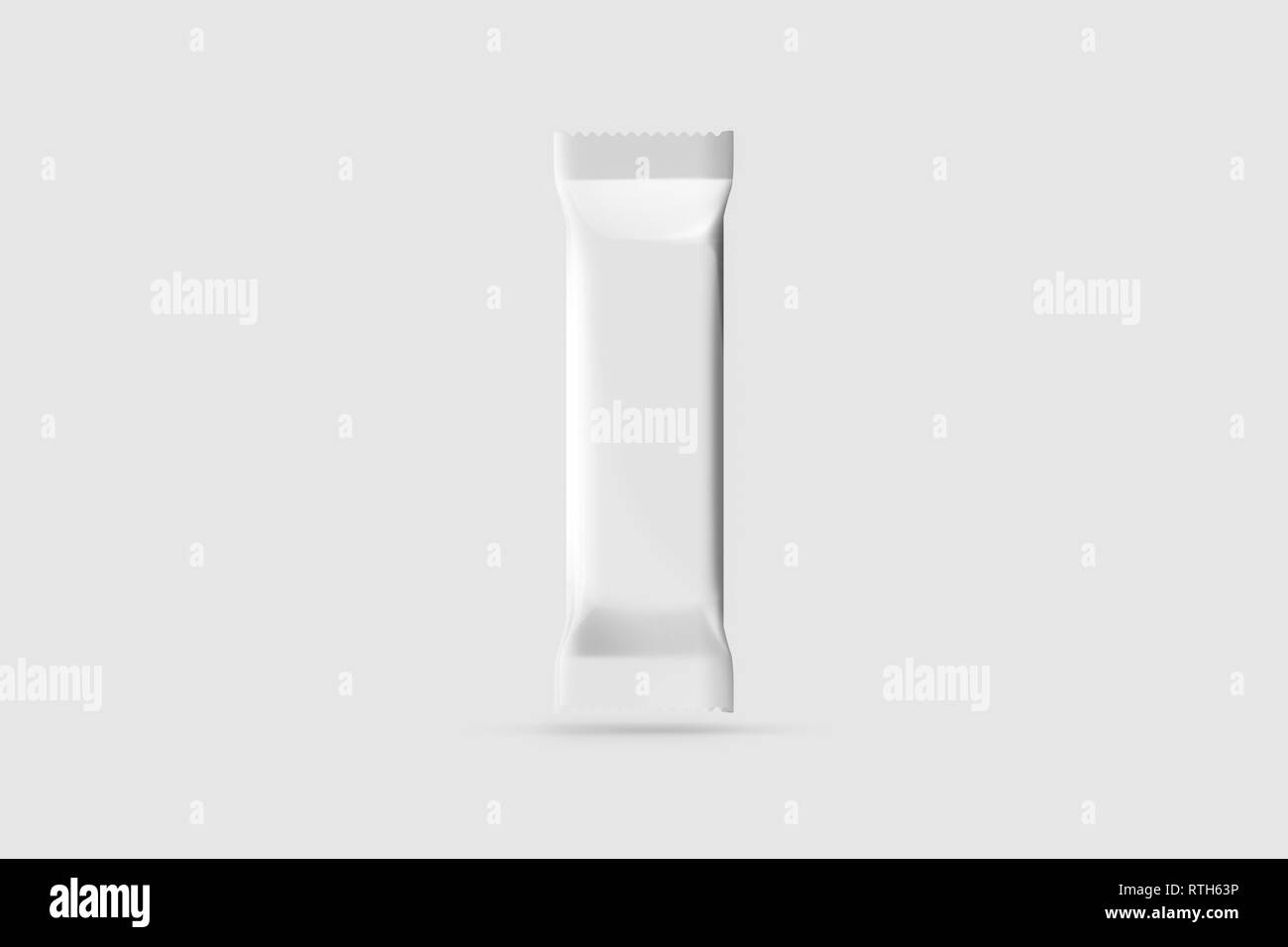 Schokolade Verpackung leer Pack leere Vorlage. Mock up. realistische Foto. 3D-Rendering. Snackbar. Stockfoto