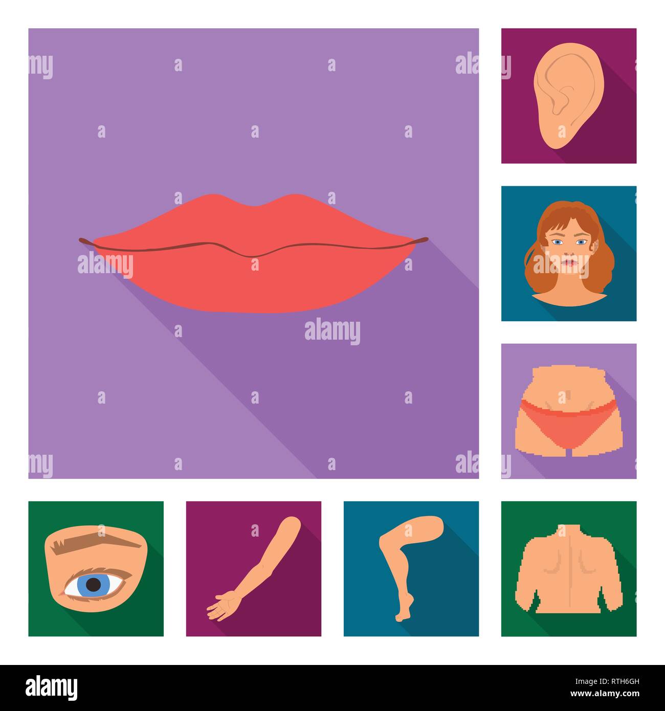 Vector Illustration von Körper und Symbol. Satz von Körper und Anatomie ...