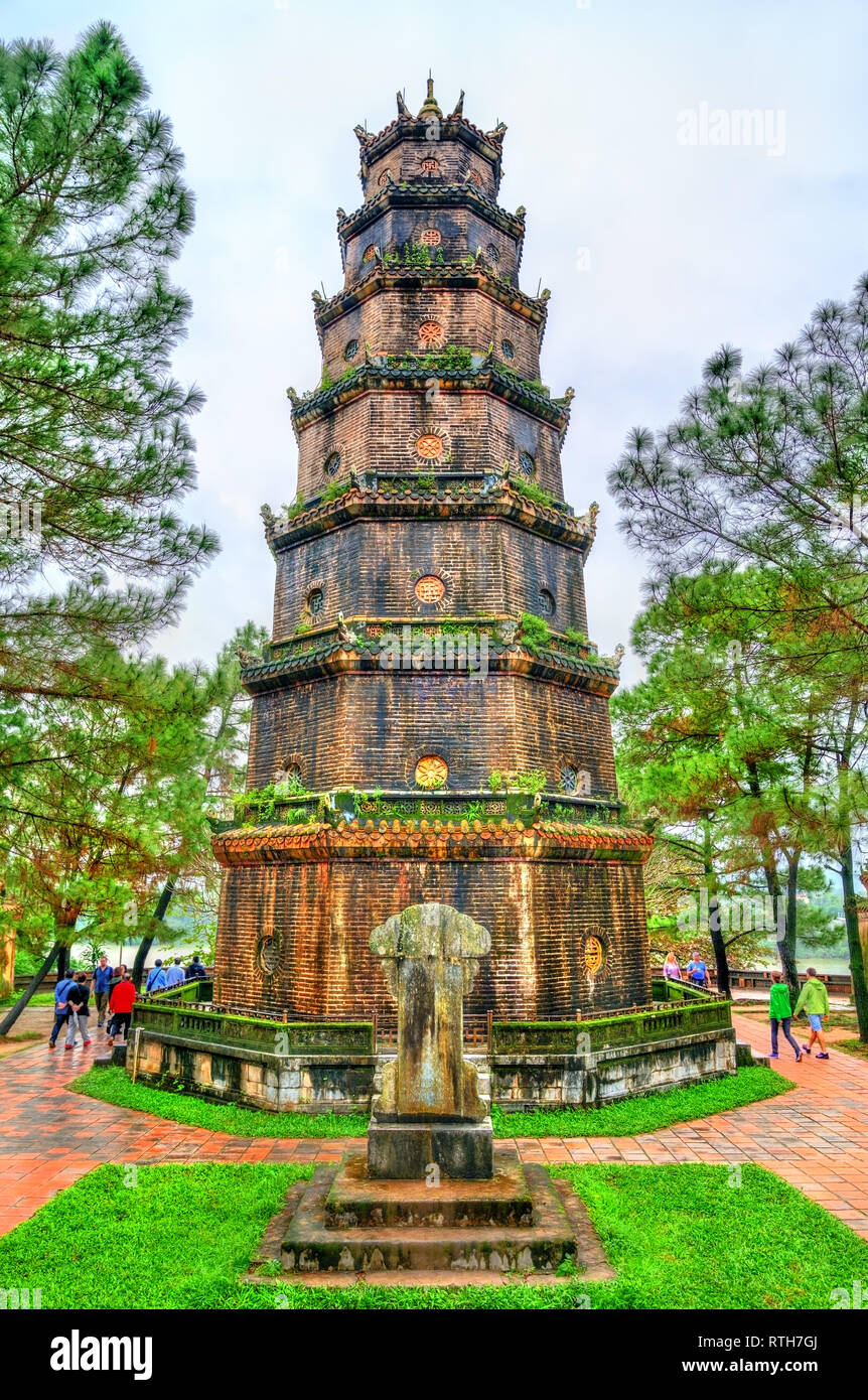 Thien Mu Pagode in Hue, Vietnam Stockfoto