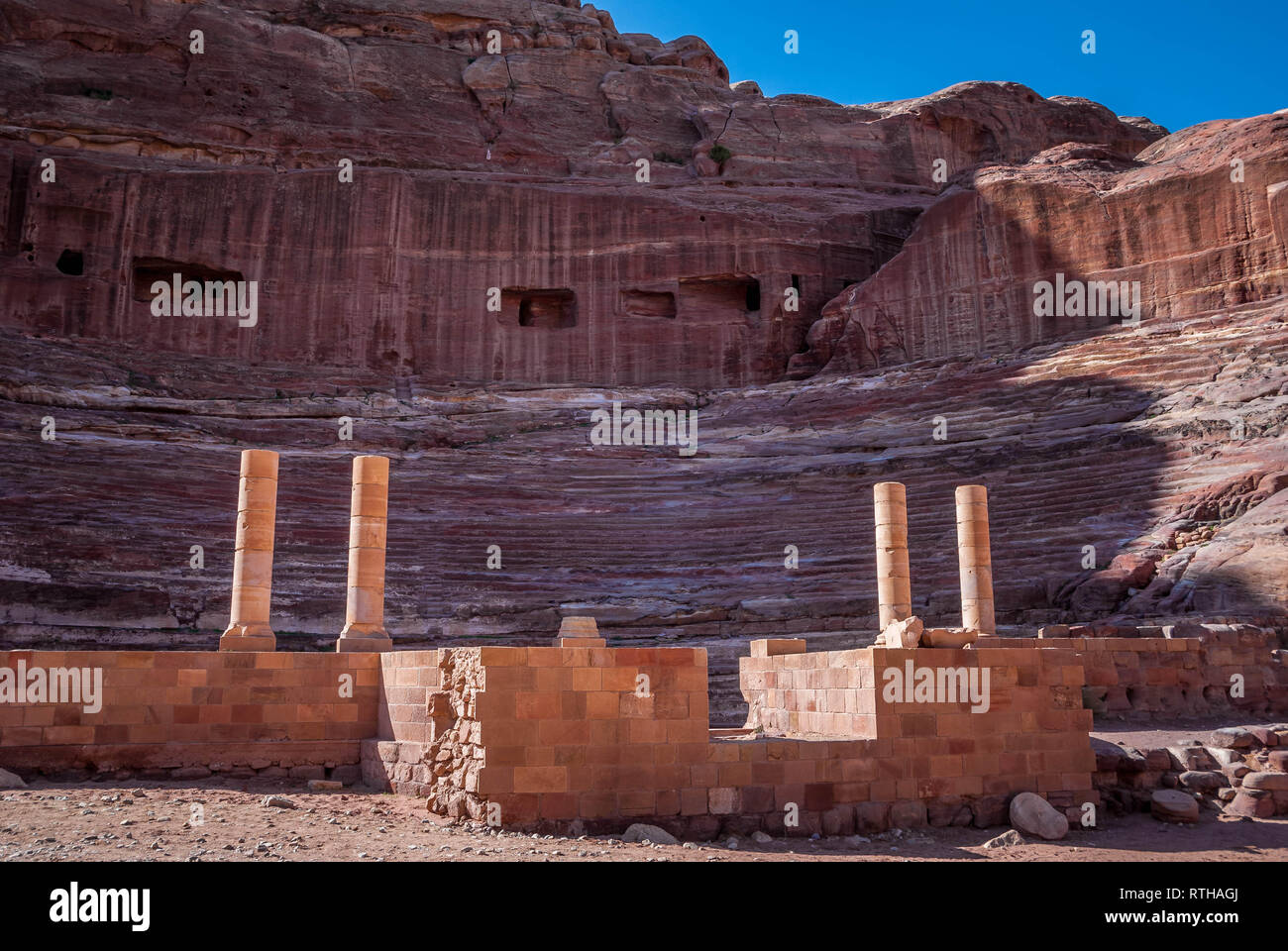 Amphitheater Petra, Jordanien, Naher Osten Stockfoto