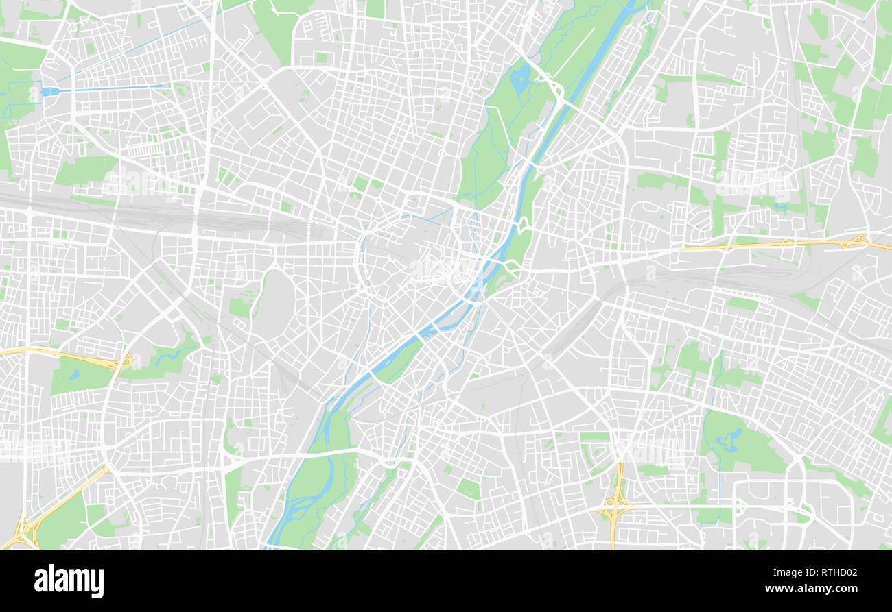 München, Deutschland druckbare Karte im klassischen Stil gehalten und mit allen relevanten Autobahnen, Straßen und Eisenbahnen. Diese Karte für jede Art von digitalen inf verwenden Stock Vektor