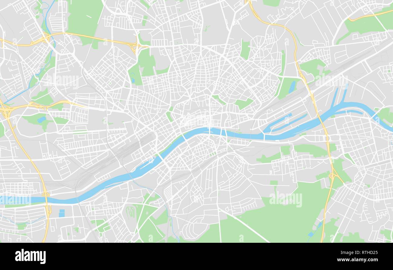 Frankfurt, Deutschland druckbare Karte im klassischen Stil gehalten und mit allen relevanten Autobahnen, Straßen und Eisenbahnen. Diese Karte für jede Art von digitalen verwenden Stock Vektor