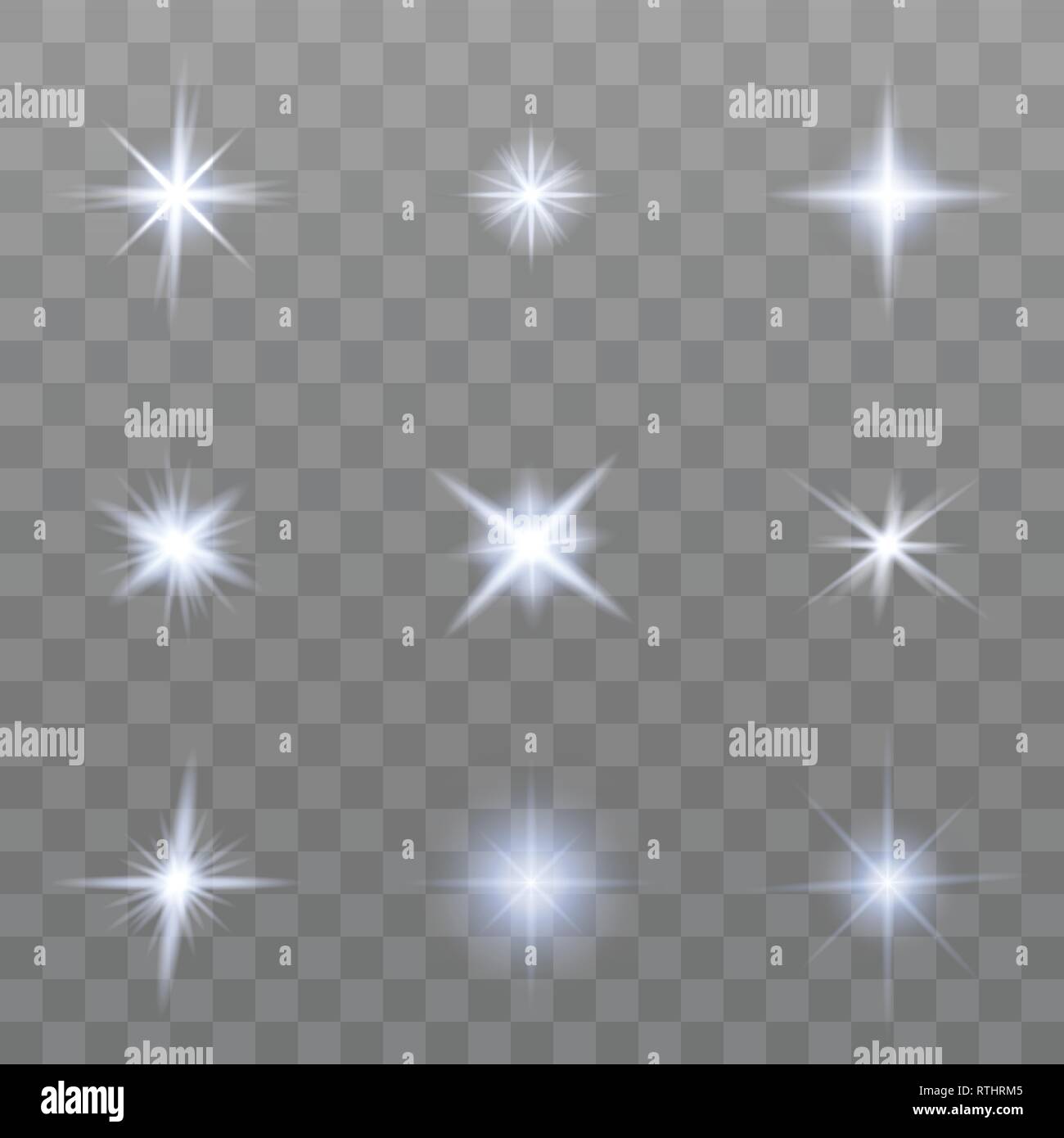 Satz von verschiedenen flare Elemente. Vector Illustration mit Lichteffekten für Design. Stock Vektor