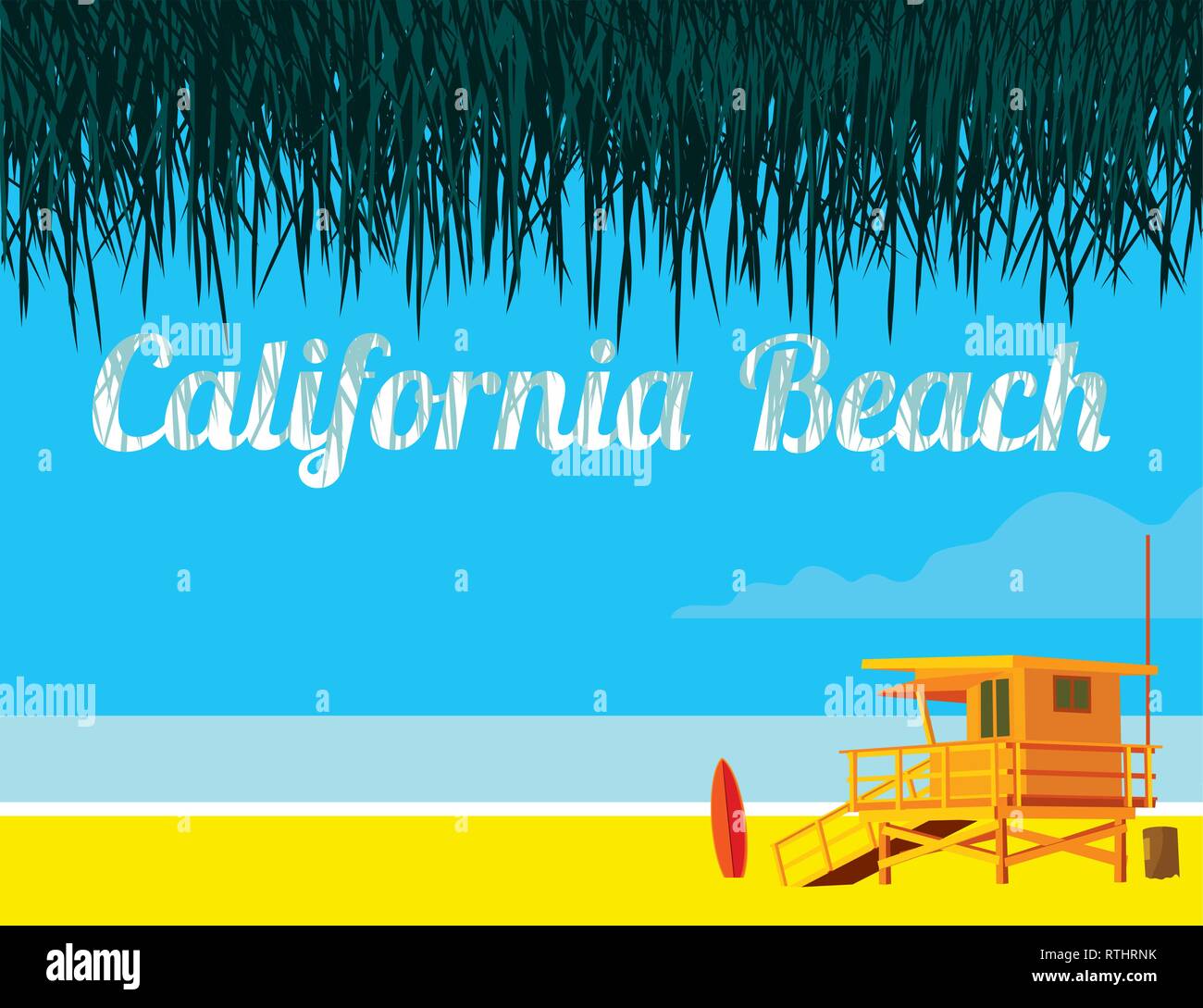 California Beach Stock Vektor