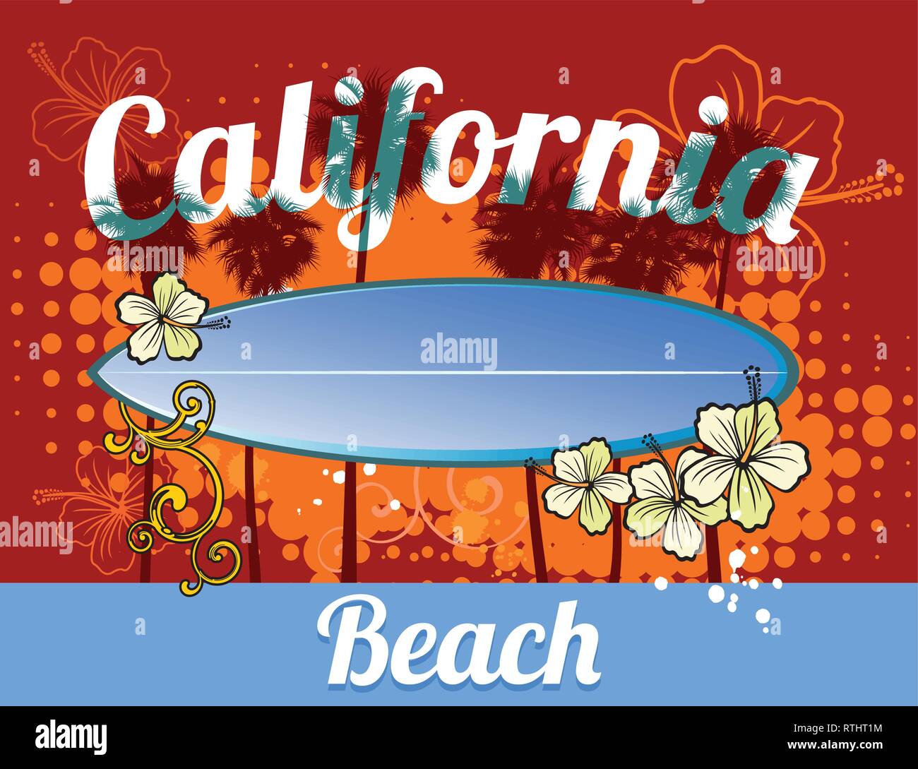 California Beach Stock Vektor