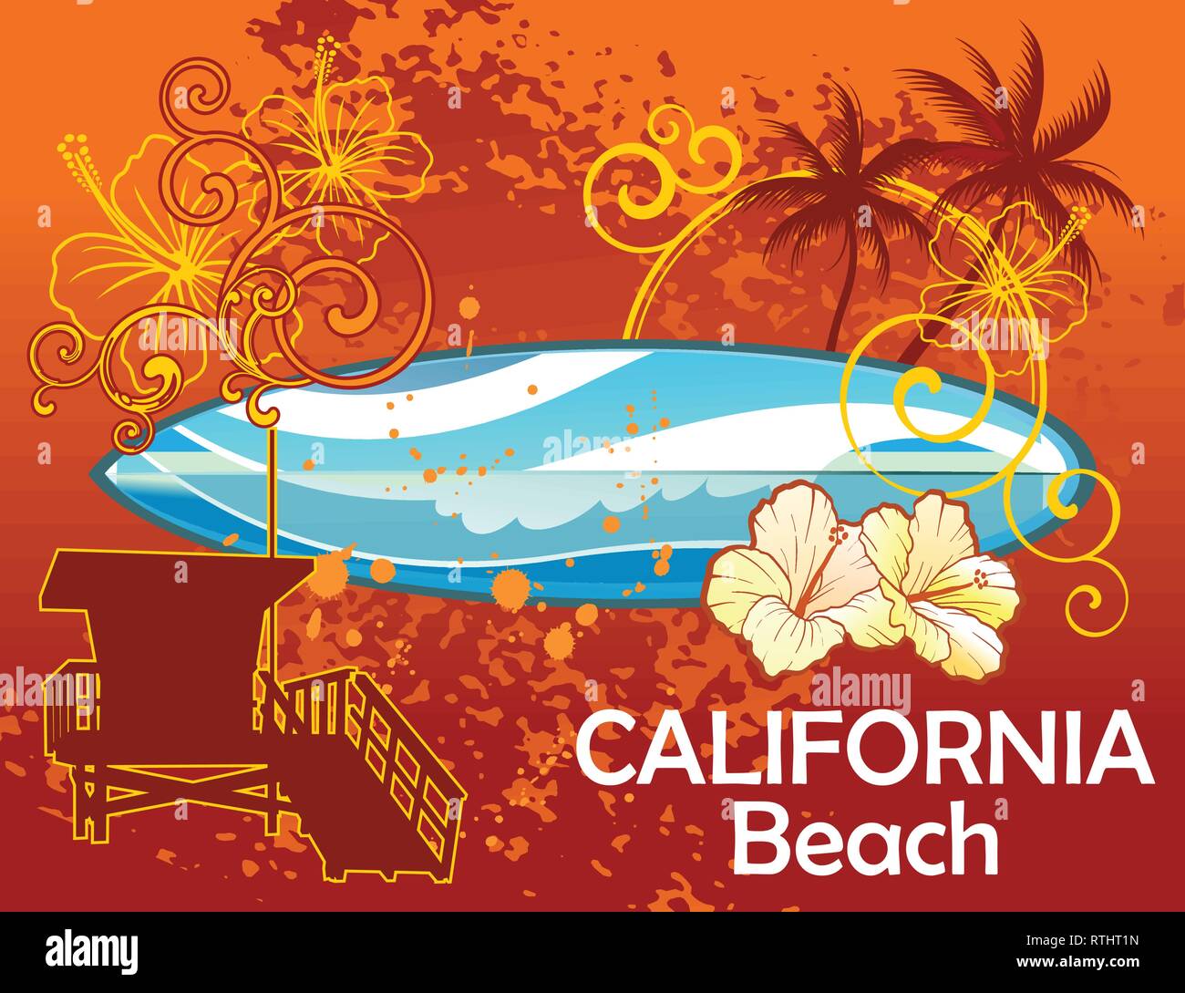California Beach Stock Vektor