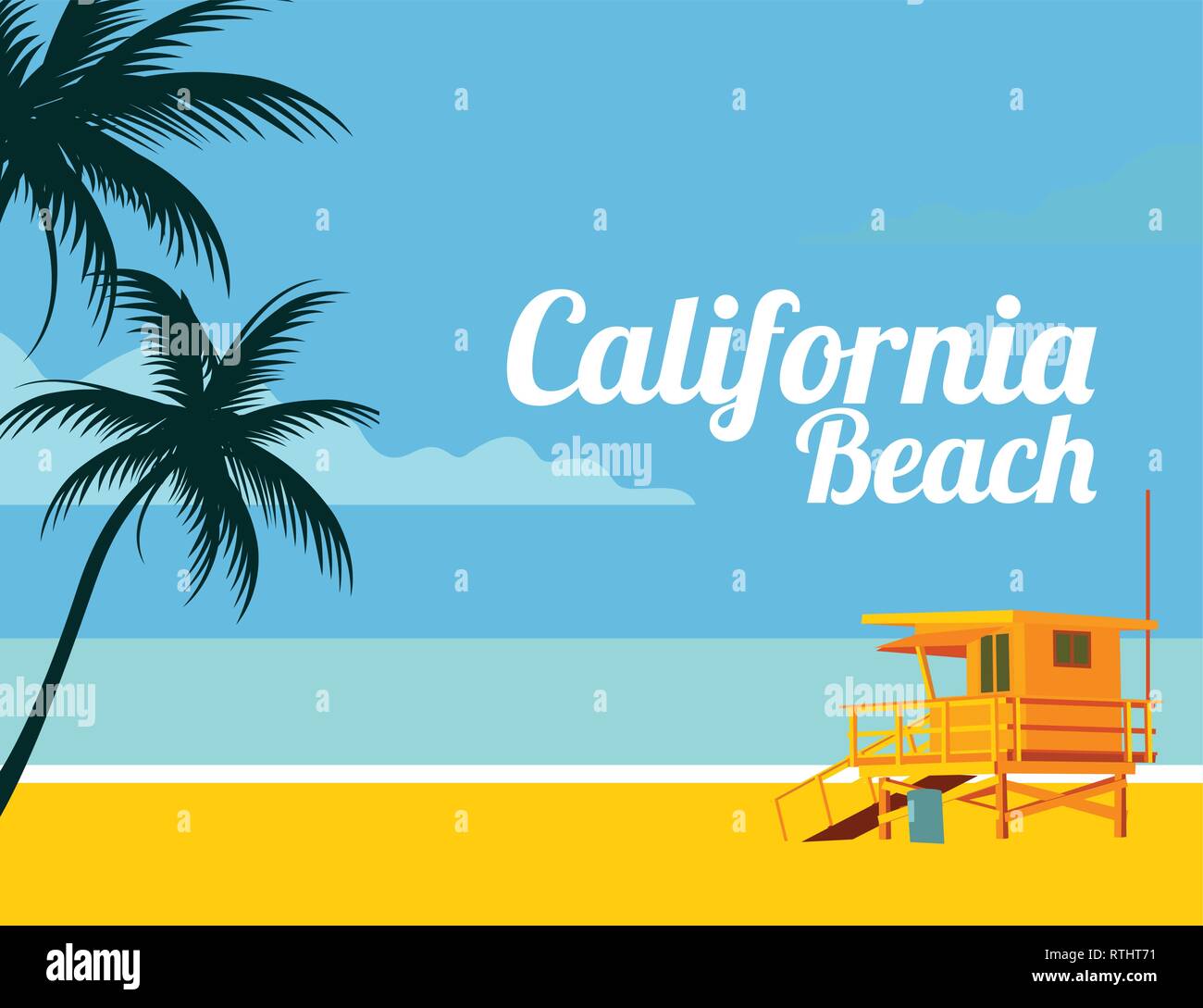 California Beach Stock Vektor