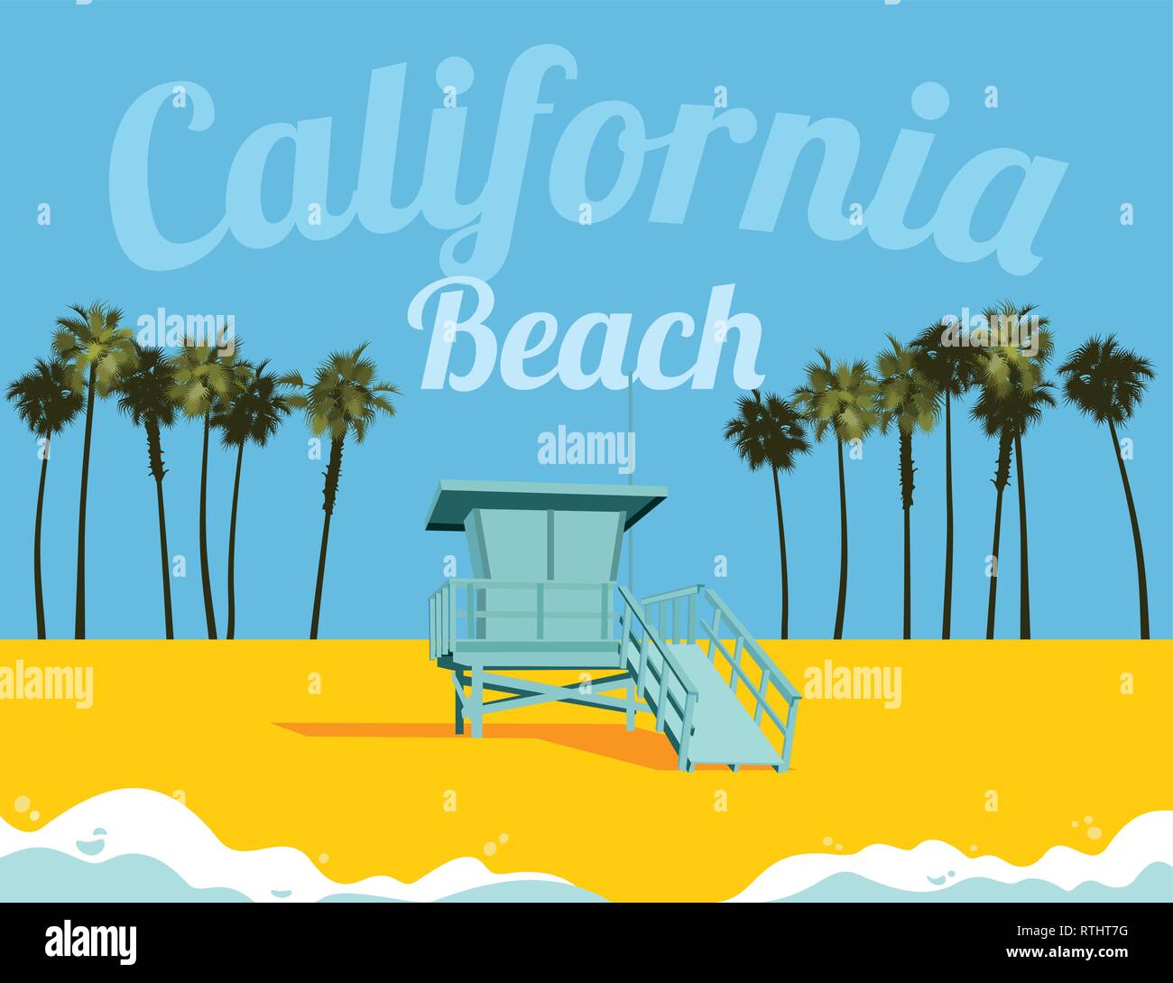 California Beach Stock Vektor