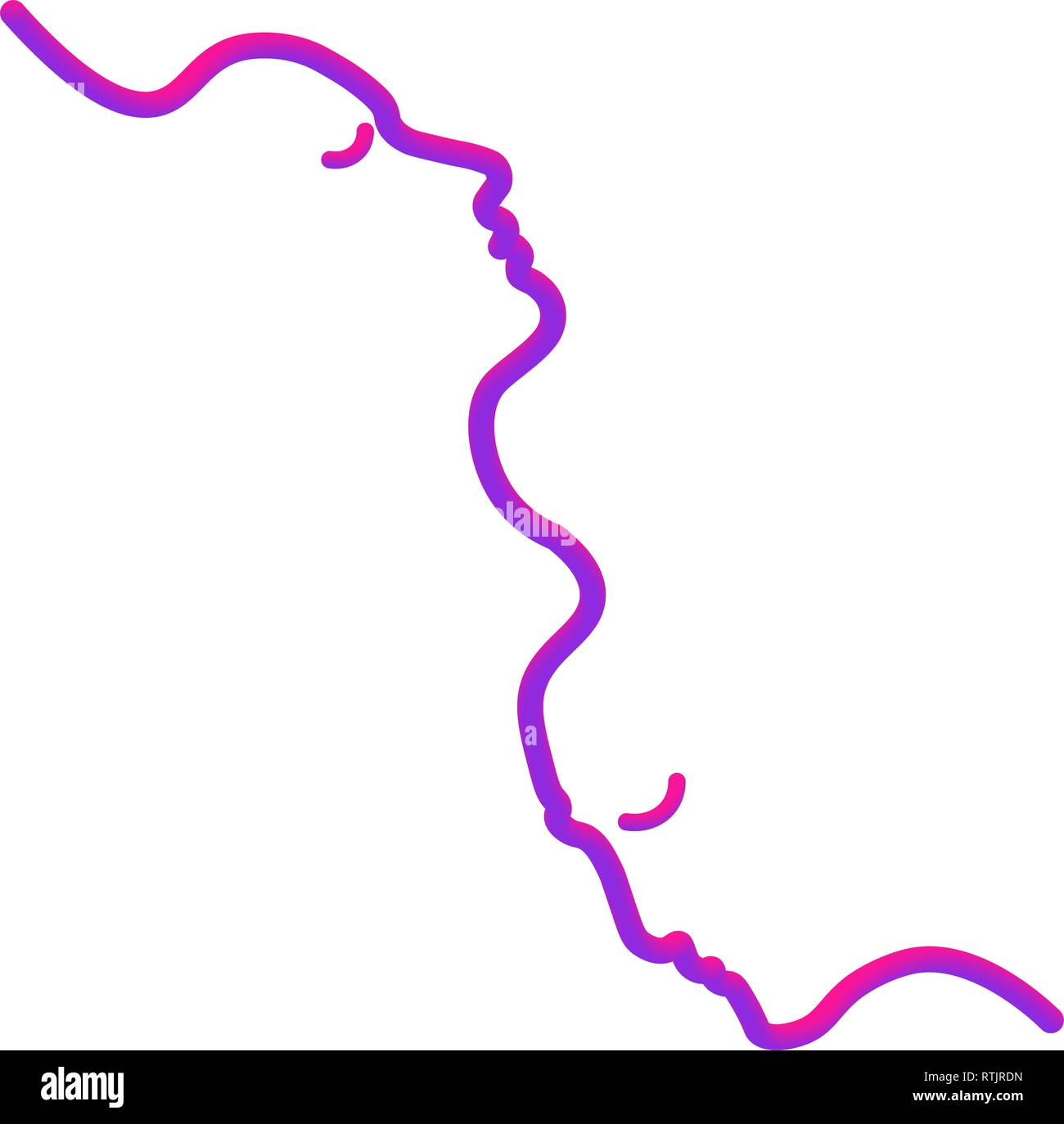 Zwei Menschen Silhouetten mit einer Linie gezeichnet. Einfachen vektor Illustration. Separate auf einem weißen Hintergrund. Stock Vektor