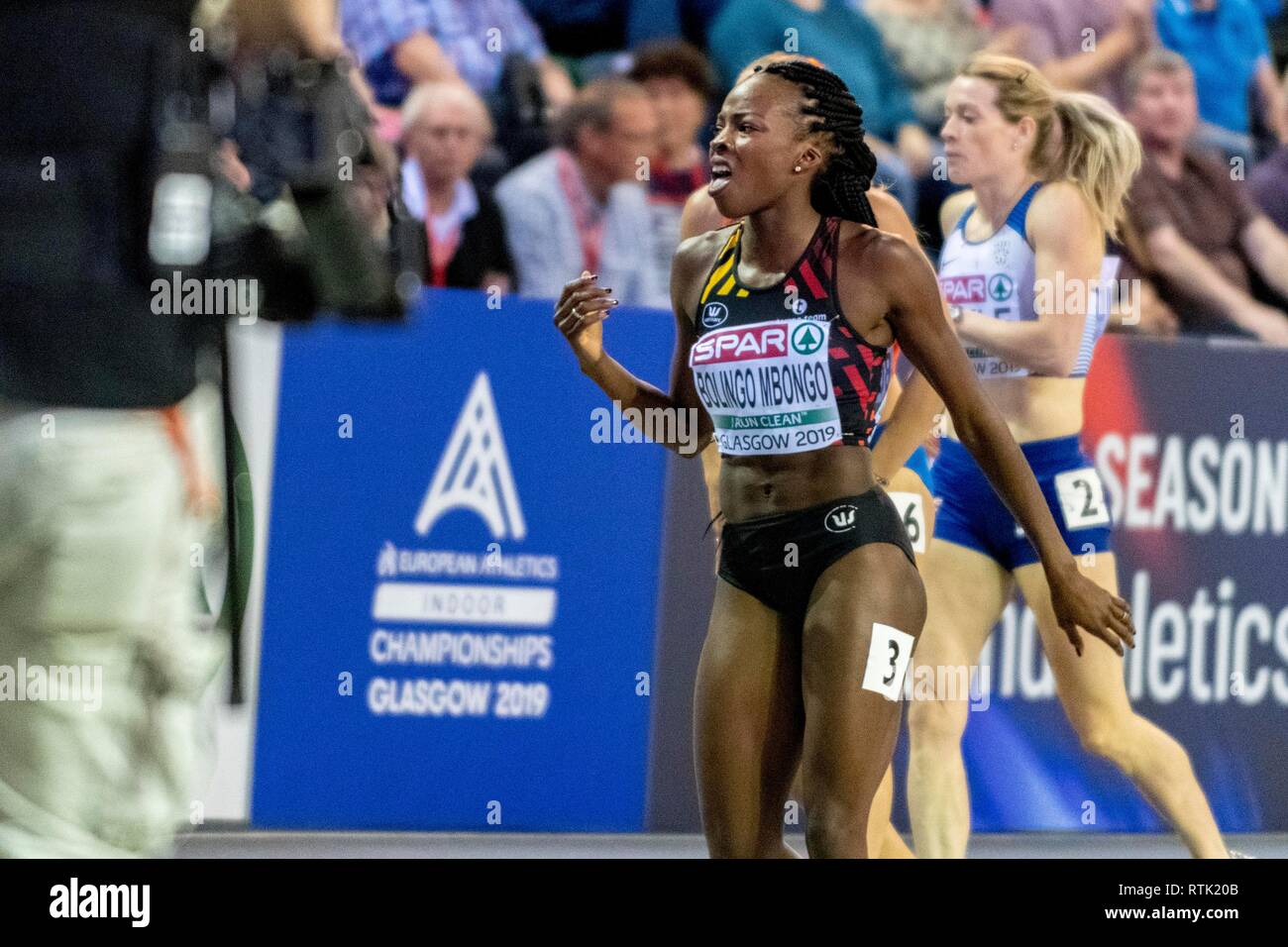 Glasgow, UK. 01 Mär, 2019. BOLINGO MBONGO Cynthia BEL während des Tages eine der Europäischen Leichtathletik Indoor Championships 2019 im Emirates Stadion in Glasgow, Schottland, Vereinigtes Königreich. 1.03.2019 Credit: Cronos/Alamy leben Nachrichten Stockfoto