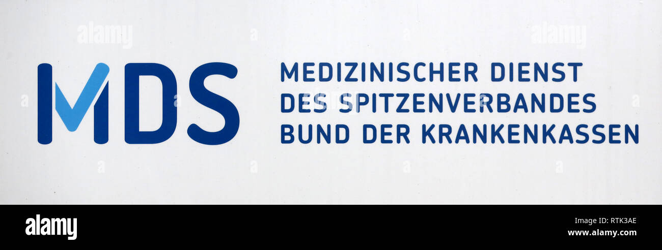 Essen Deutschland 01 Mar 2019 Das Foto Zeigt Das Unternehmen Zeichen Fur Den Medizinischen Dienst Der Spitzenverband Der Krankenkassen Der Mdk Medizinische Dienste Der Krankenversicherungen Haben Gefunden Dass Jeder Zweite Gepruften Krankenhaus