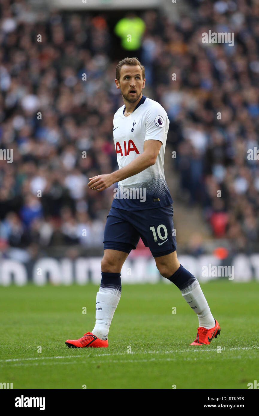 London, Großbritannien. 02 Mär, 2019. Harry Kane von Tottenham Hotspur beim Premier League Spiel zwischen Arsenal und Tottenham Hotspur im Wembley Stadion am 2. März 2019 in London, England. (Foto von Mick Kearns/phcimages.com) Stockfoto