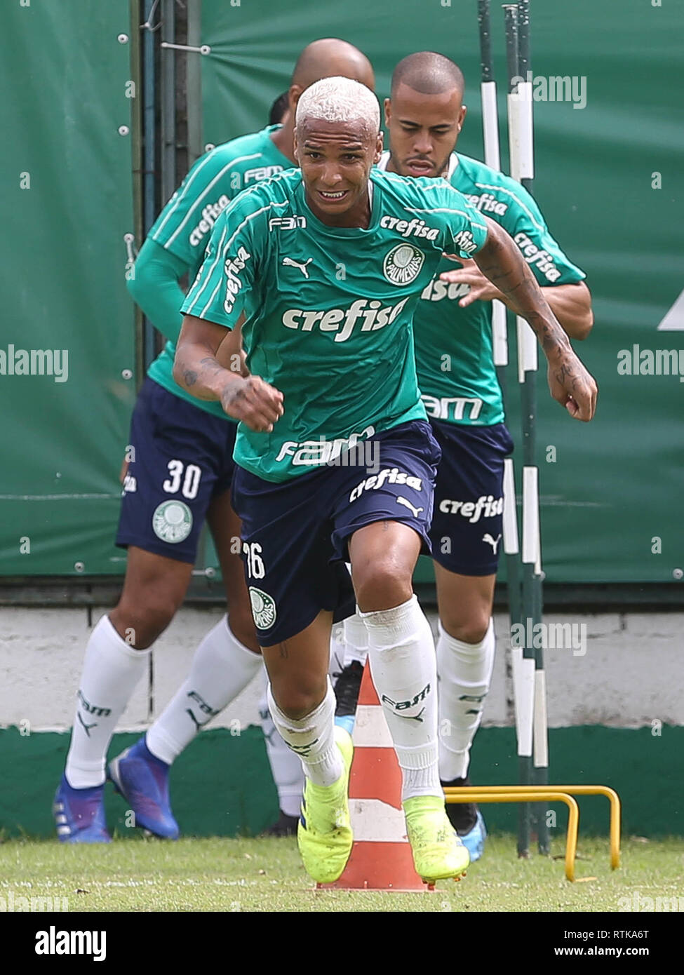 Sao Paulo, Brasilien. 2. März 2019. SÃO PAULO, SP - 02.03.2019: TREINO TUN PALMEIRAS - Der Spieler Deyverson, von SE Palmeiras, während der Ausbildung, bei der Fußball-Akademie. (Foto: Cesar Greco/Fotoarena) Credit: Foto Arena LTDA/Alamy leben Nachrichten Stockfoto