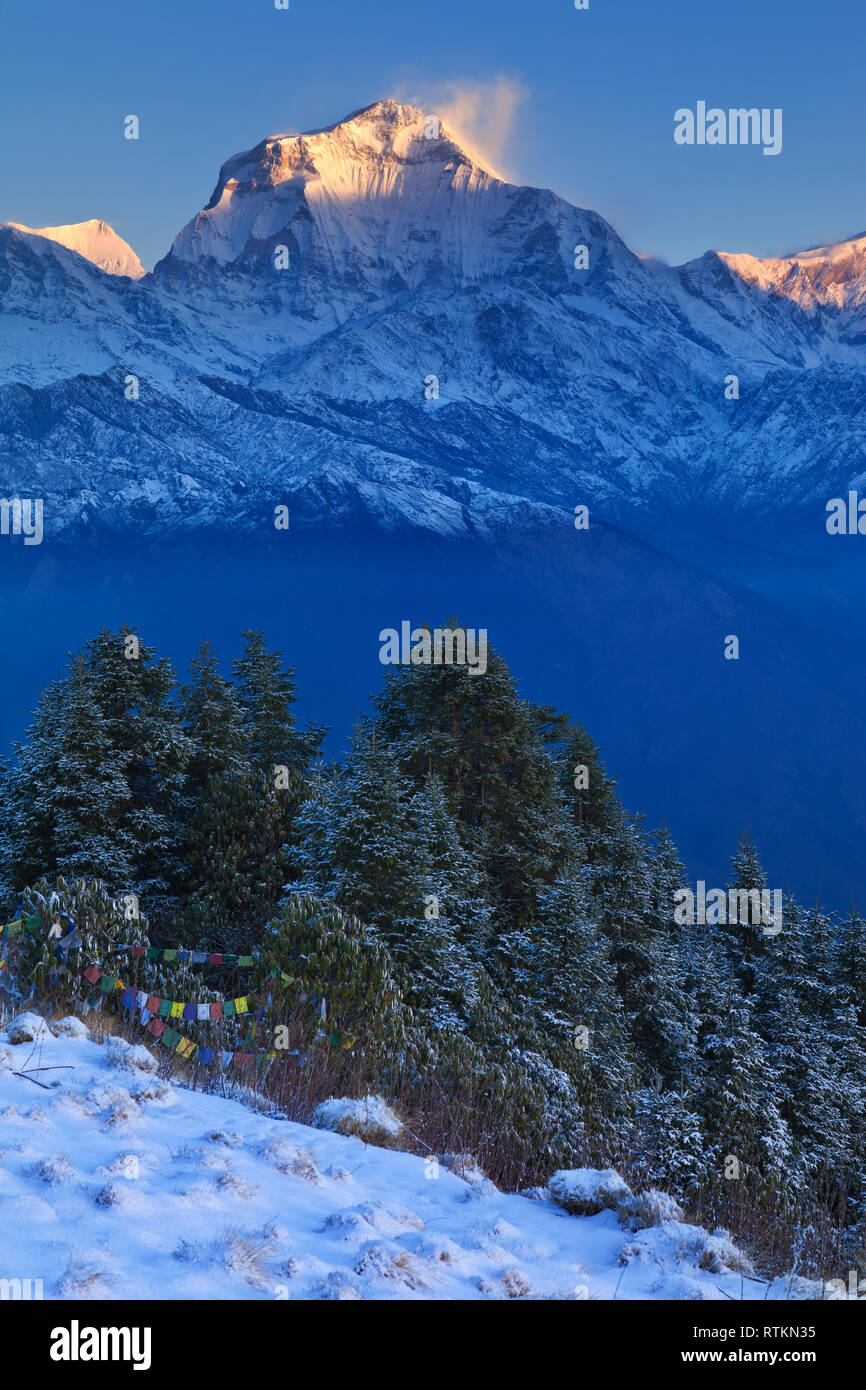 Blick vom Poon Hill in der Annapurna Region Nepal Stockfoto