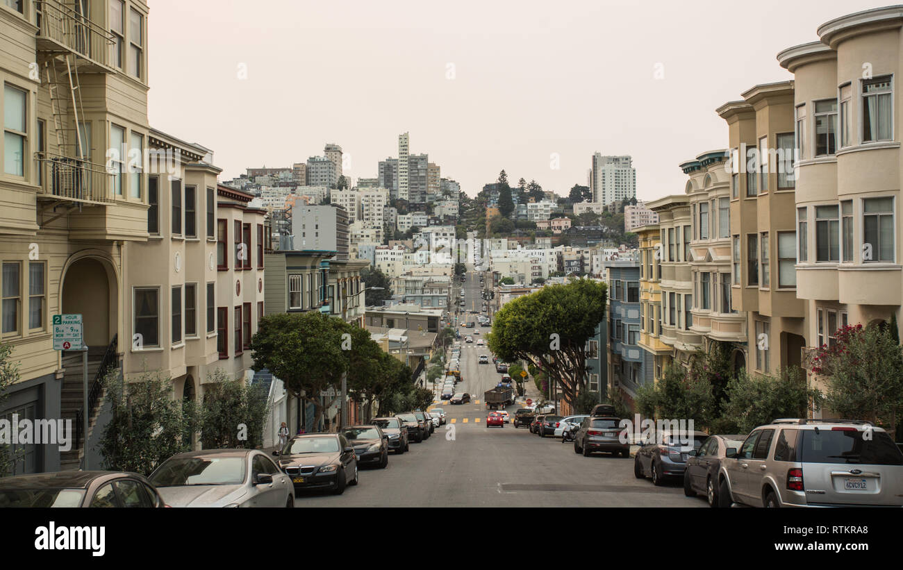 Die Lombard Street, San Francisco. Stockfoto