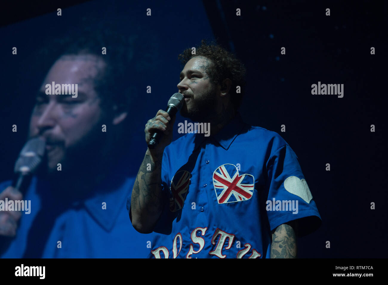 Post Malone live an der Manchester Arena 2019 Stockfoto
