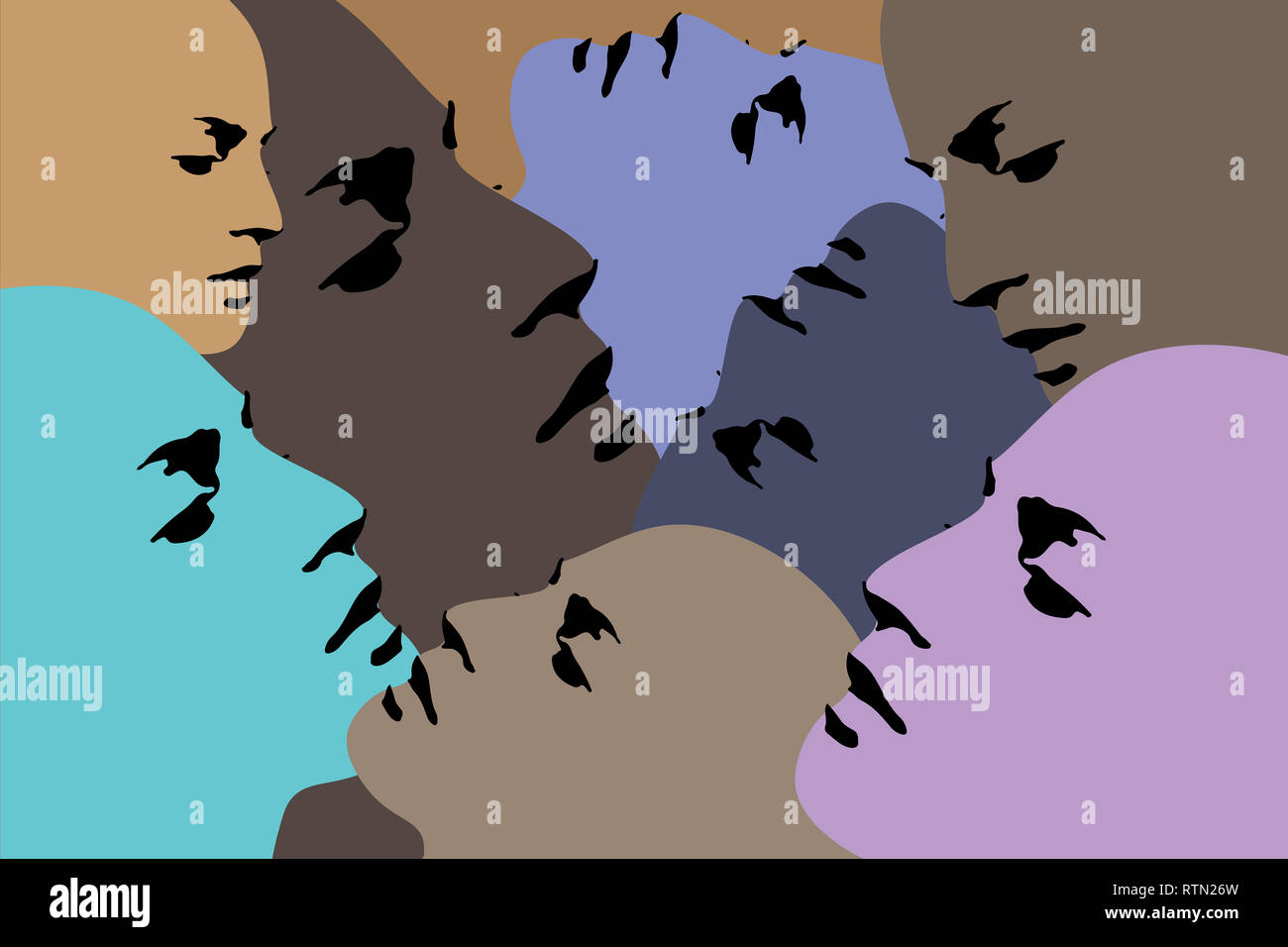 Menschliche silhoutte druckbare Illustration Stockfoto